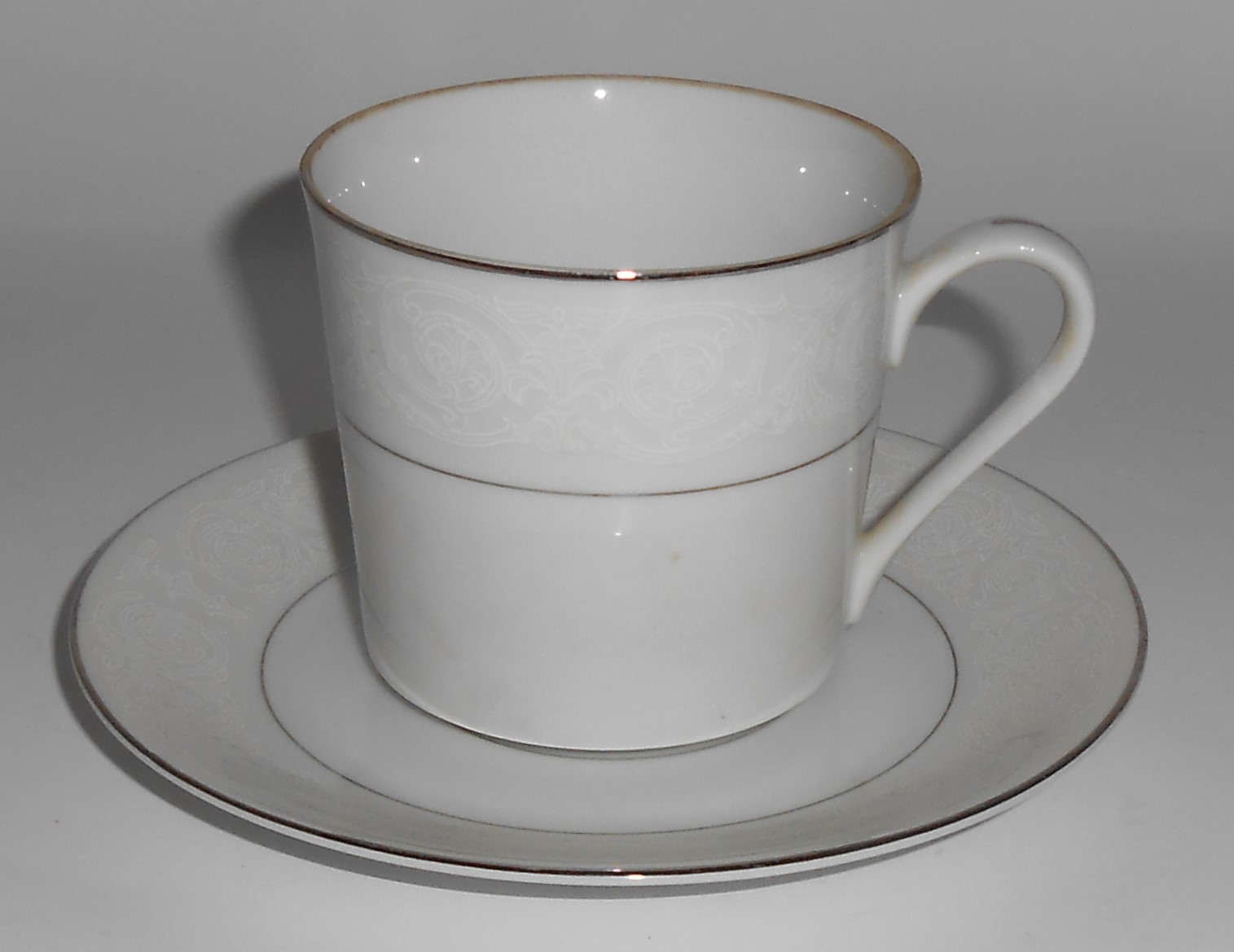 Southwicke Porcelain China Platinum Band Cup & Saucer