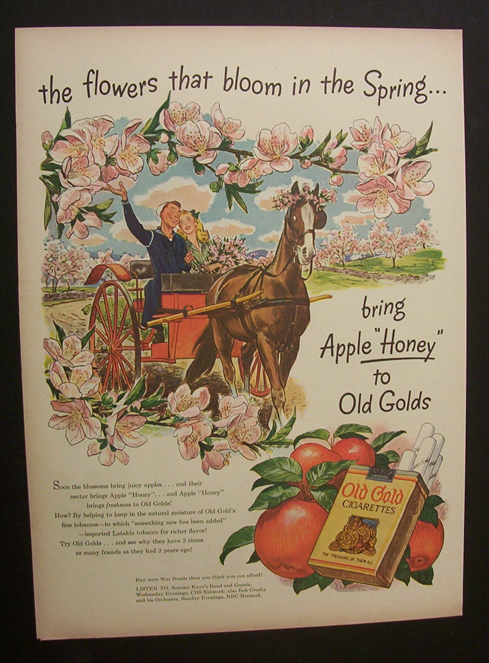1944 Dual Ad: Old Gold Cigarettes & Du Barry