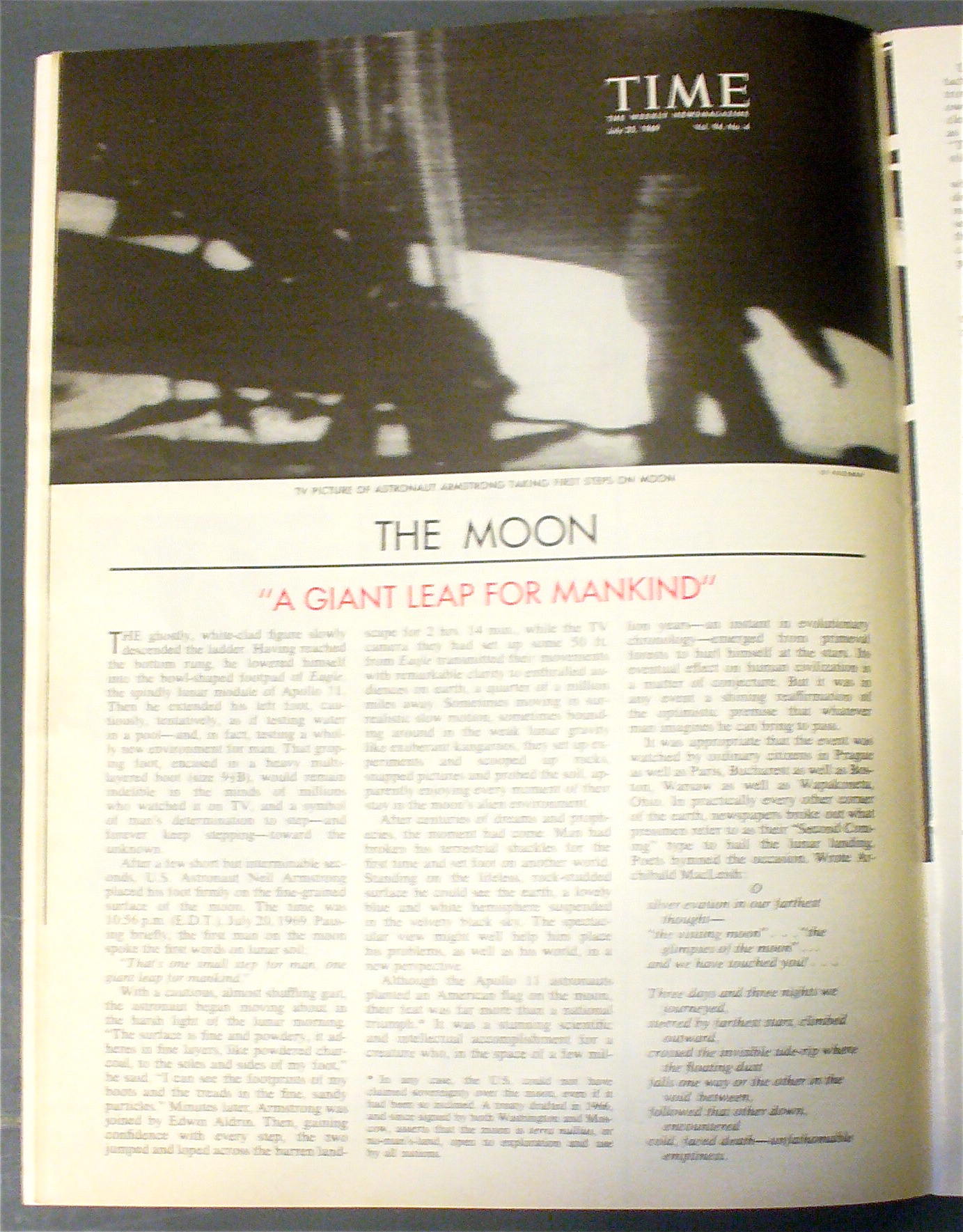 Time Magazine-July 25, 1969 -Man On The Moon