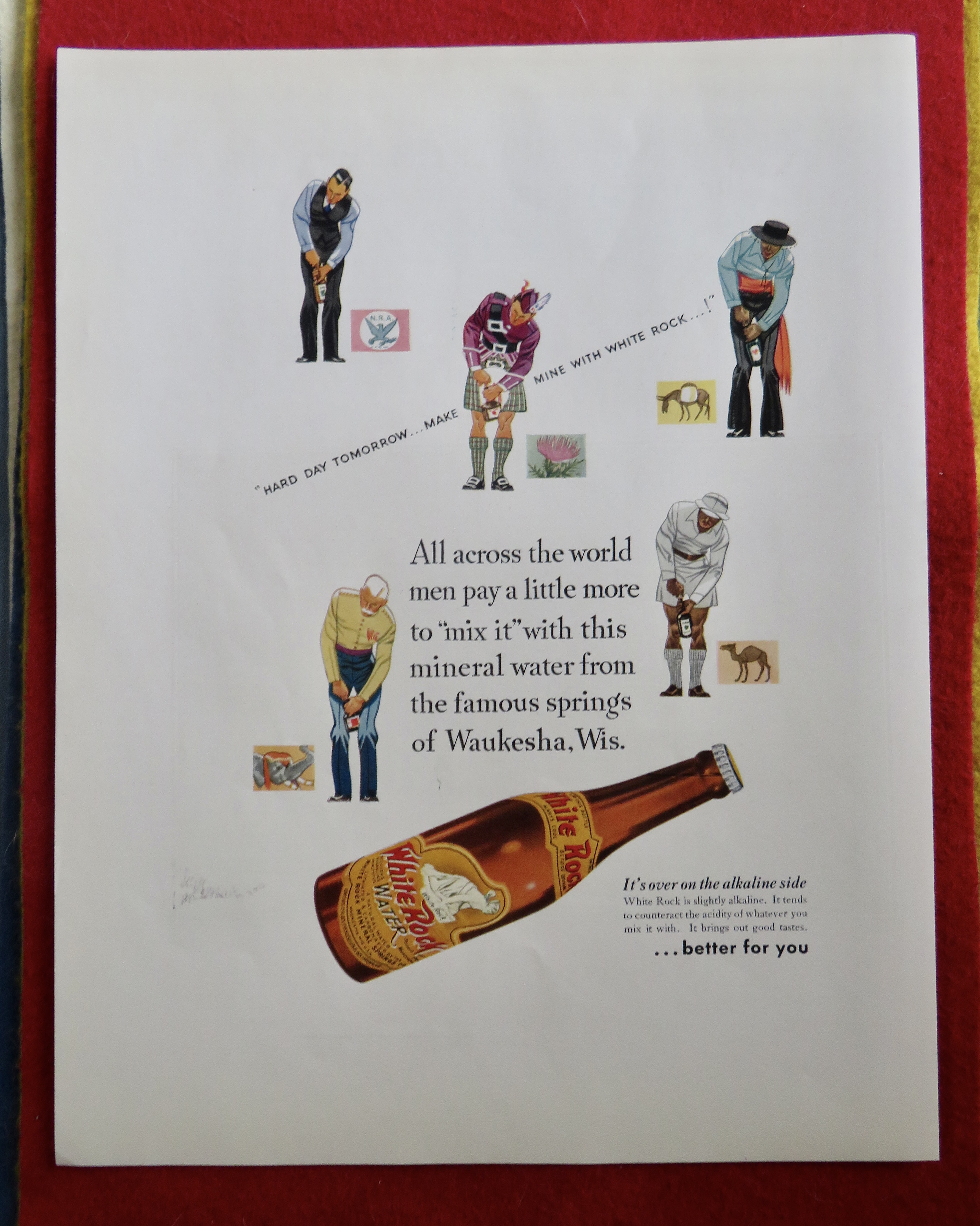 1934 White Rock Mineral Water with 5 Different Men