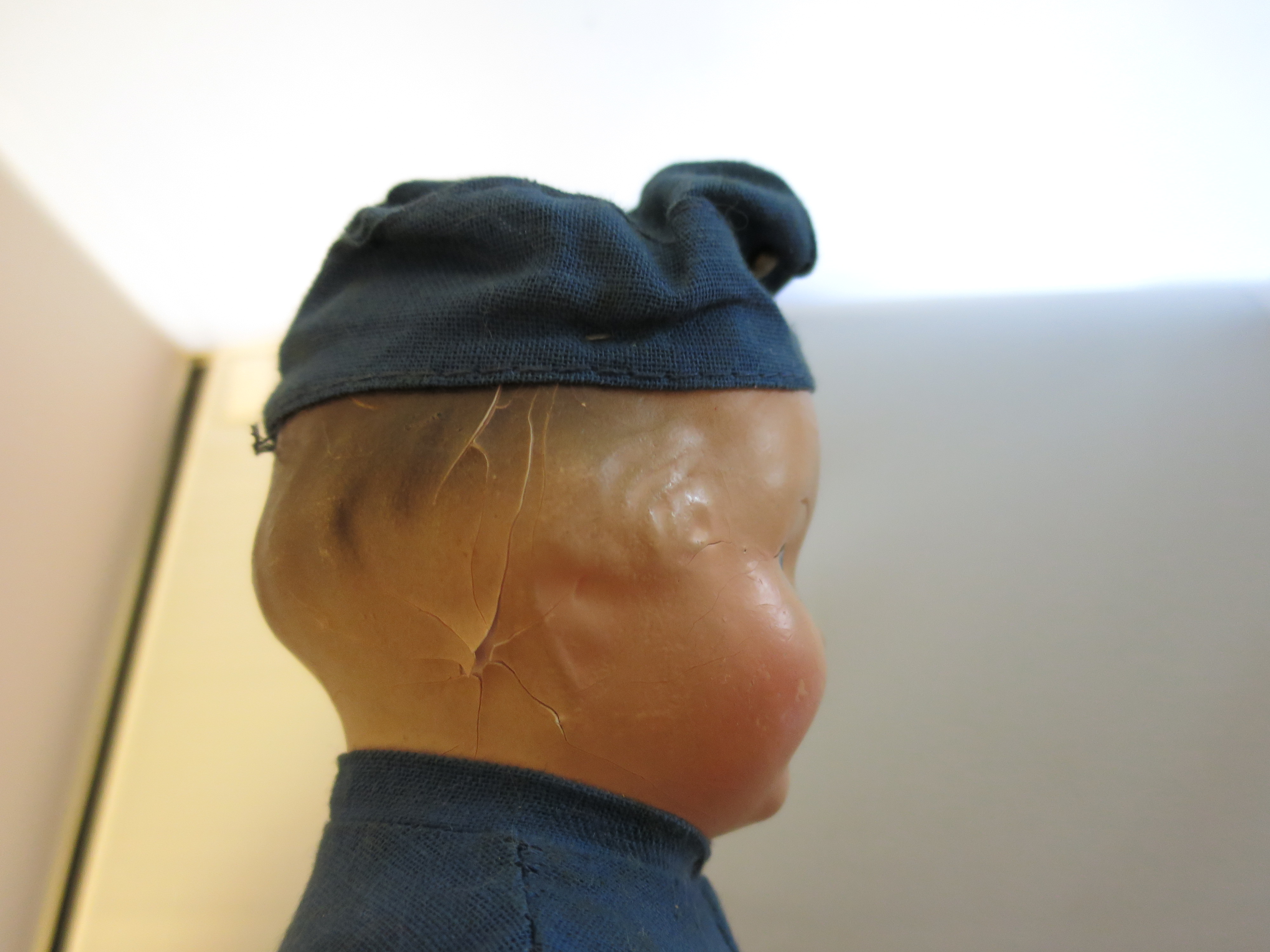 Composition Soldier Doll in Uniform World War 2 Era