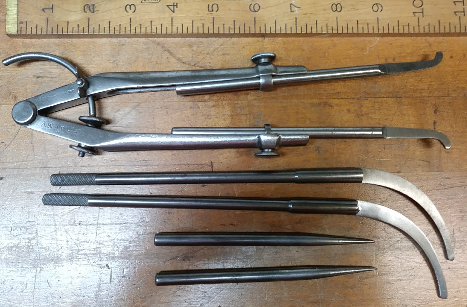 Starrett Extended Dividers No. 85 + Caliper Legs Rare!