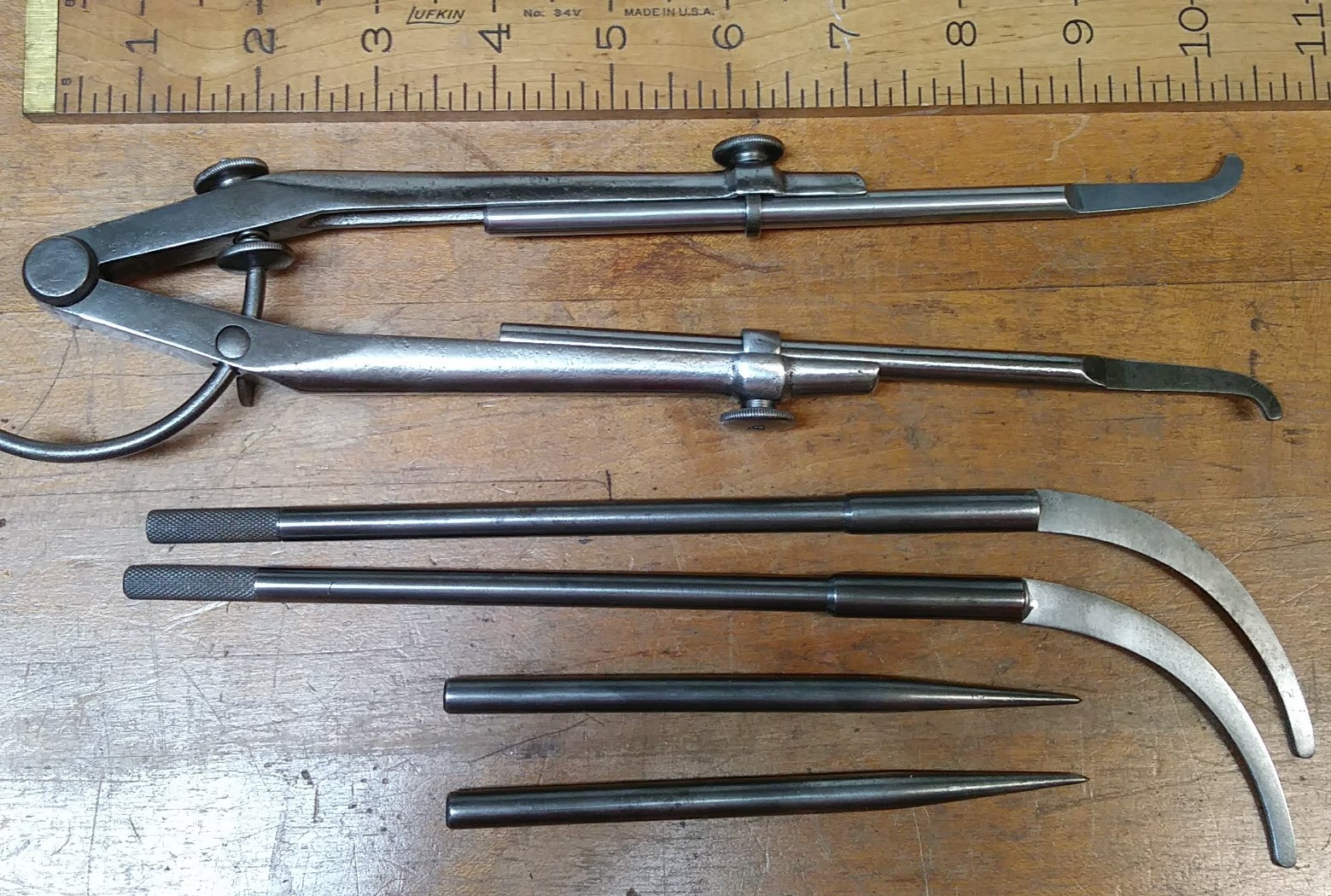 Starrett Extended Dividers No. 85 + Caliper Legs Rare!