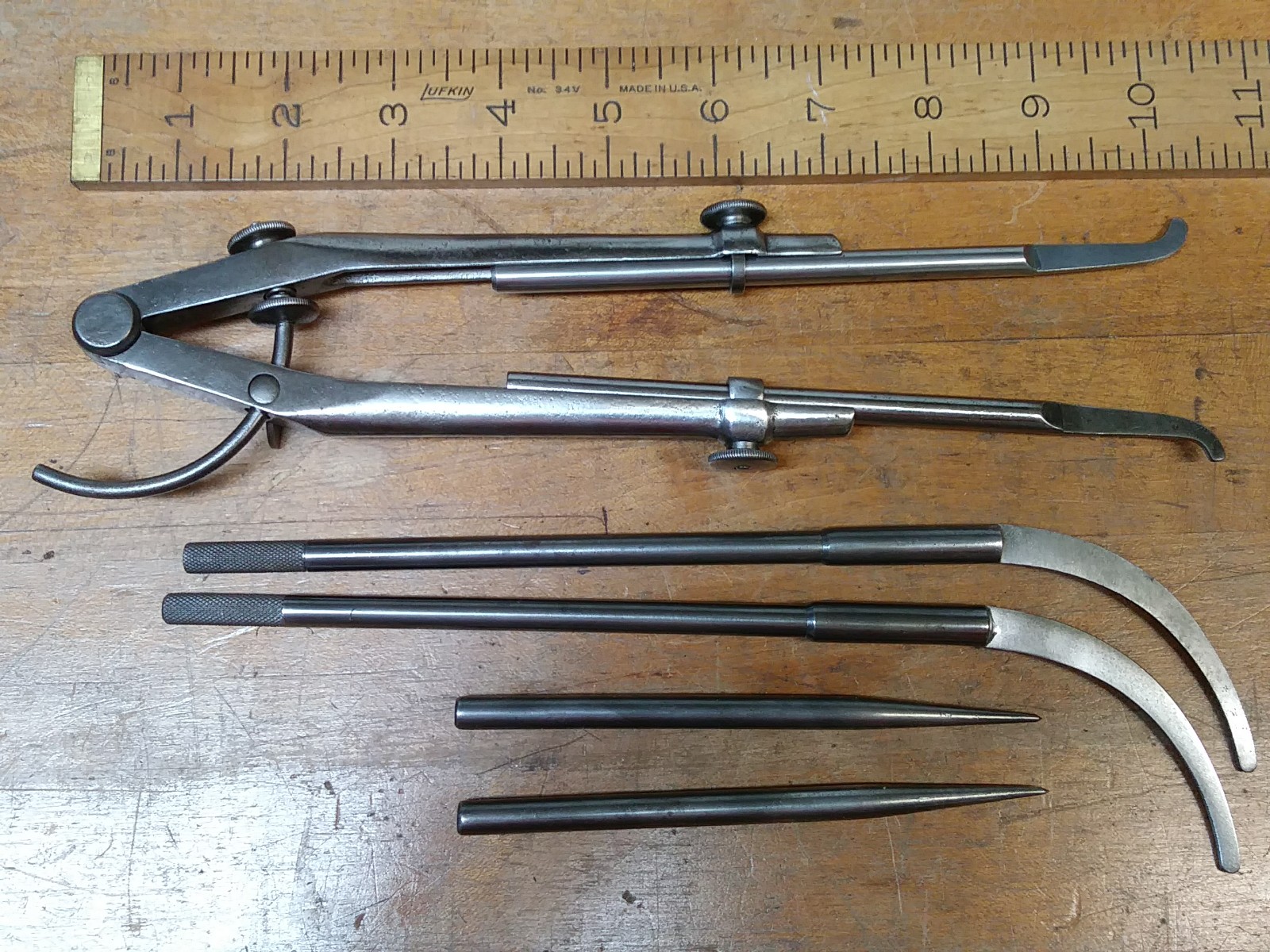 Starrett Extended Dividers No. 85 + Caliper Legs Rare!