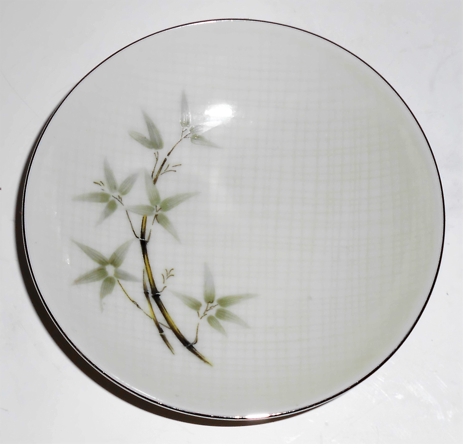 Seyei Porcelain China Textured Bamboo Celadon Fruit