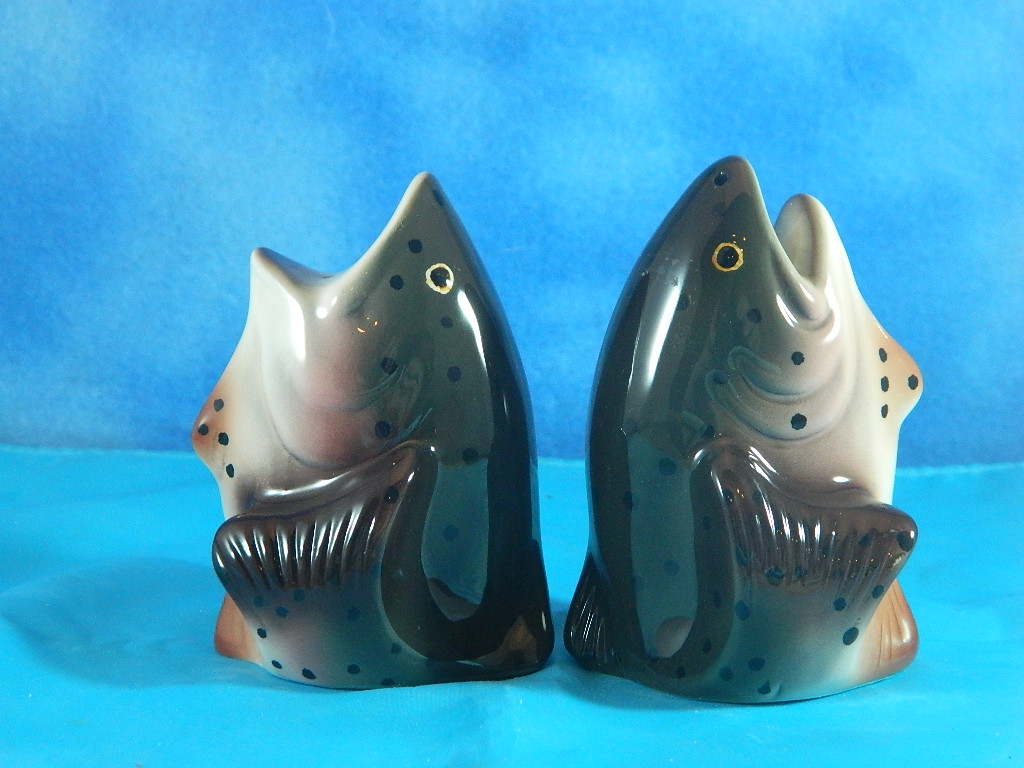 Big Sky Ceramic Trout Salt and Pepper Shaker Set