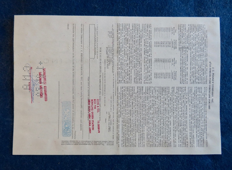 1978 J. C. Penney Company Incorporated Stock Certificate