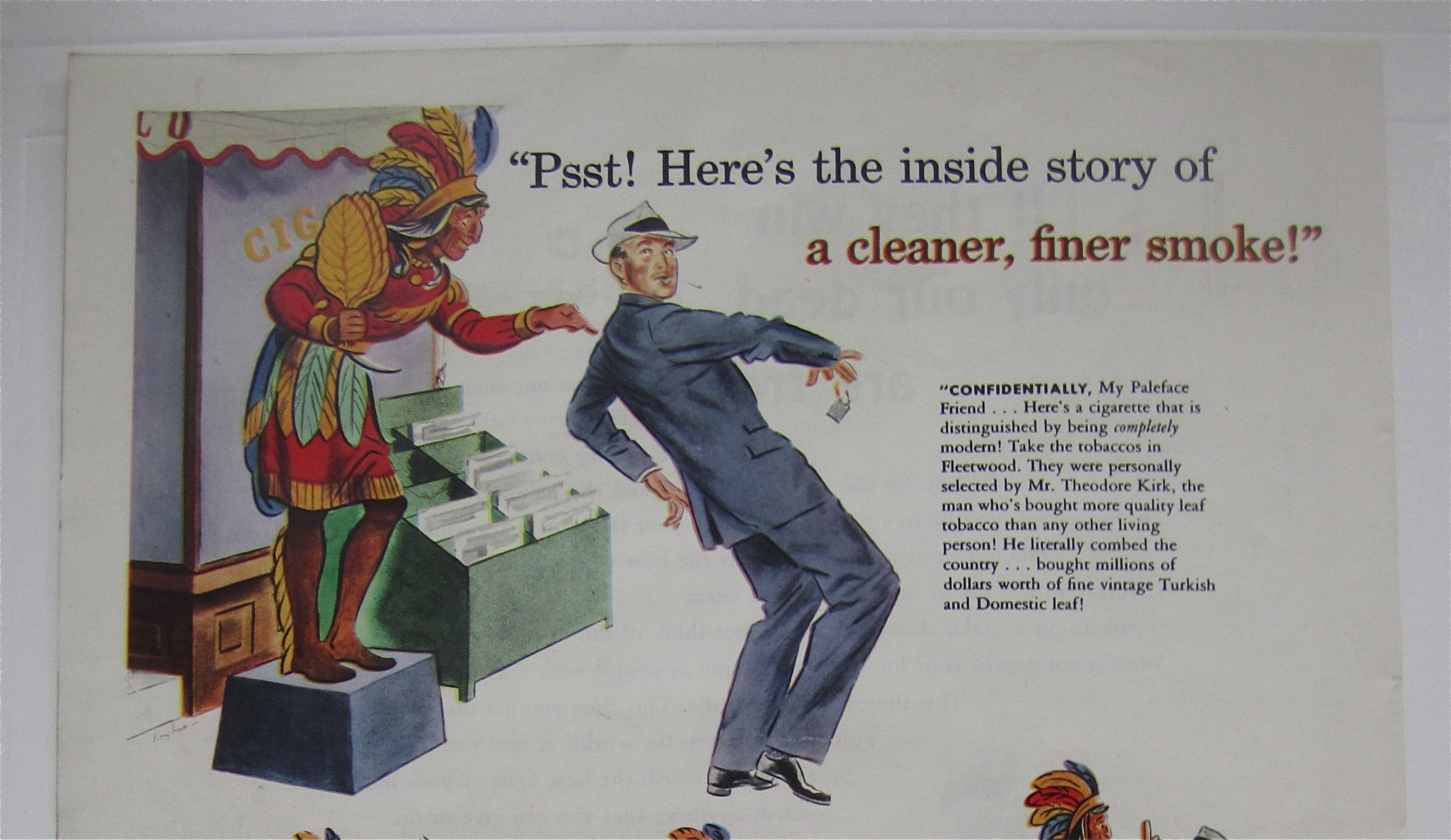 1943 Fleetwood Cigarettes with a Man & an Indian