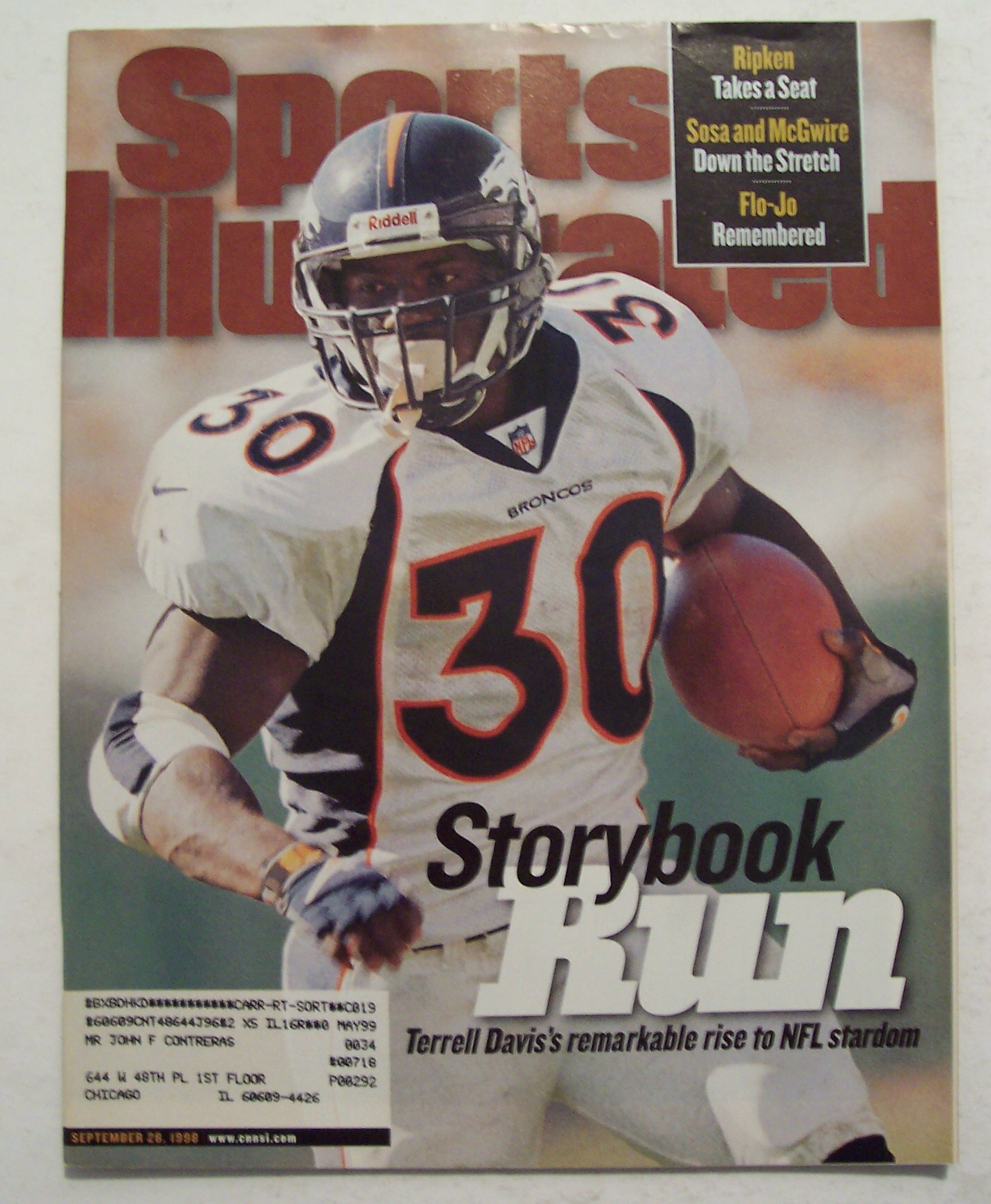 Sports Illustrated Magazine-September 28, 1998-T Davis