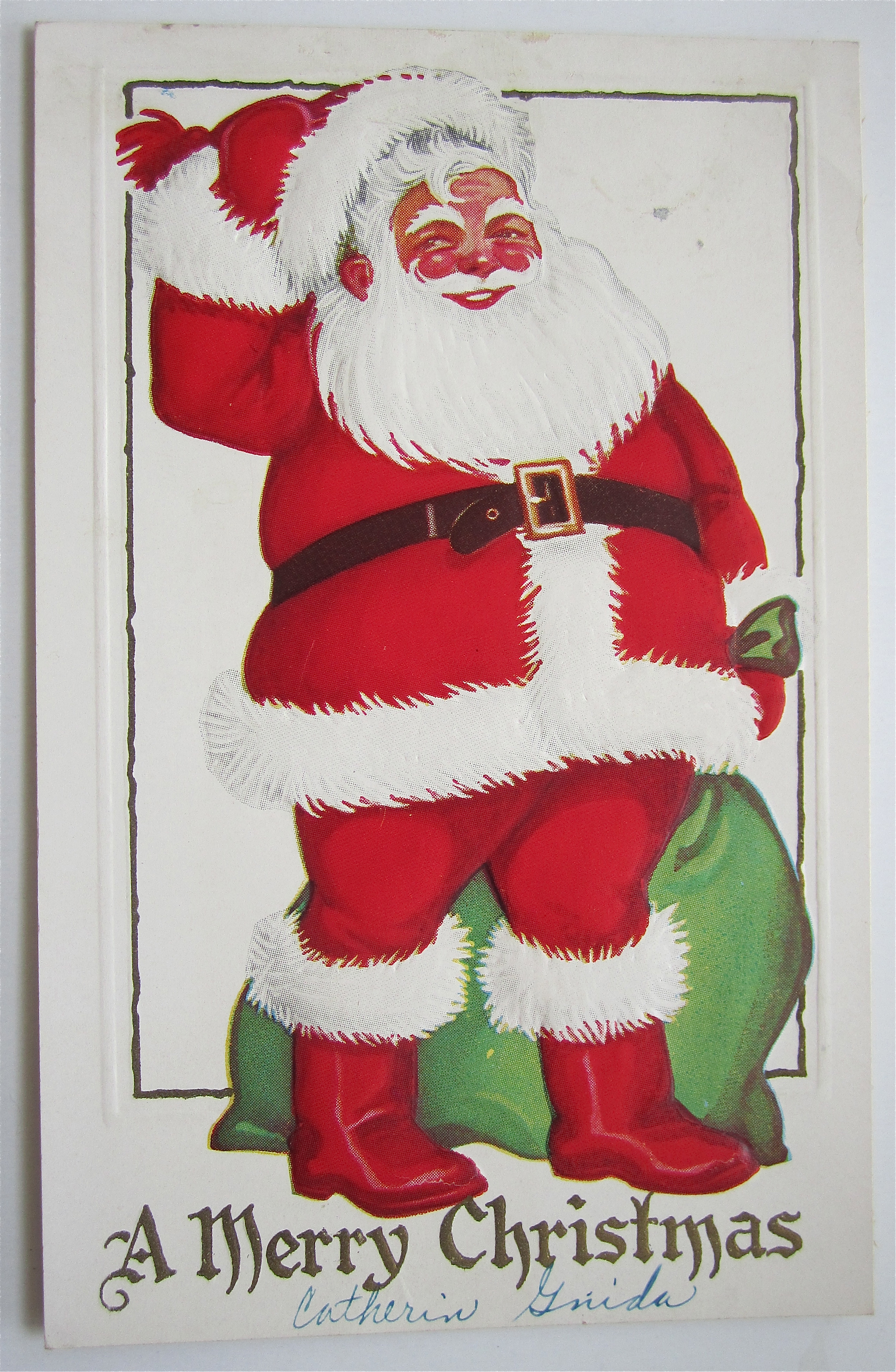 Santa Claus Holding Toy Bag Postcard