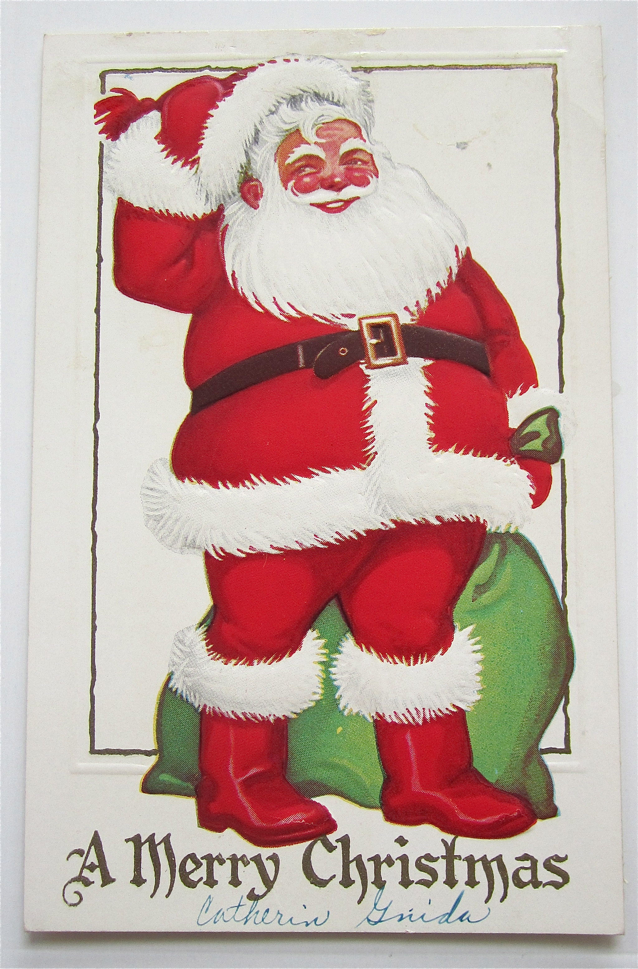 Santa Claus Holding Toy Bag Postcard