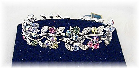 LISNER Silvertone Rhodium Crystals Bracelet