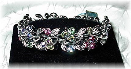 LISNER Silvertone Rhodium Crystals  Bracelet
