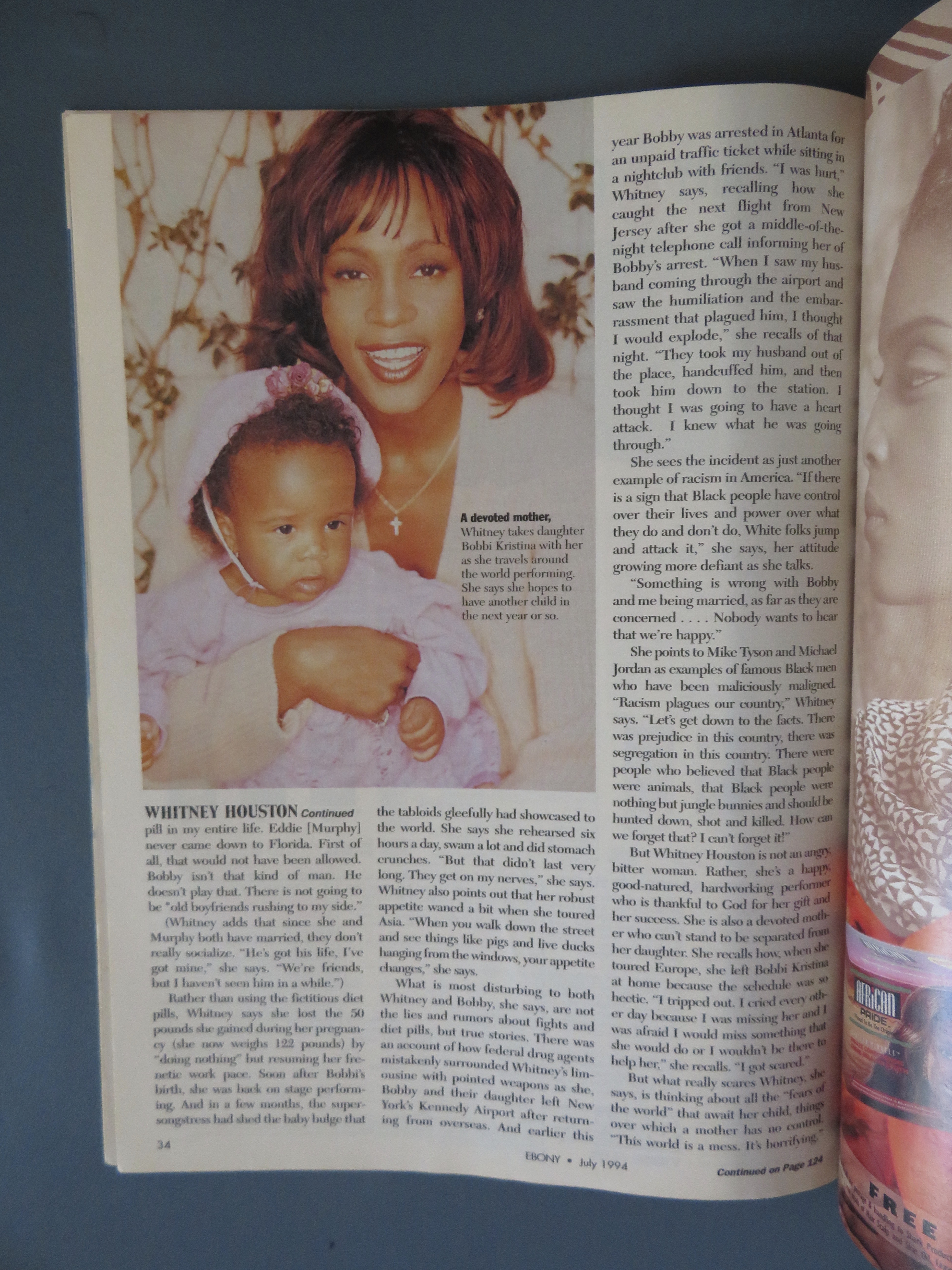 Ebony Magazine July 1994 Whitney's Wild Year