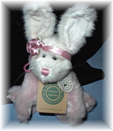 10 Inch Pink & White BOYDS Collectible Rabbit