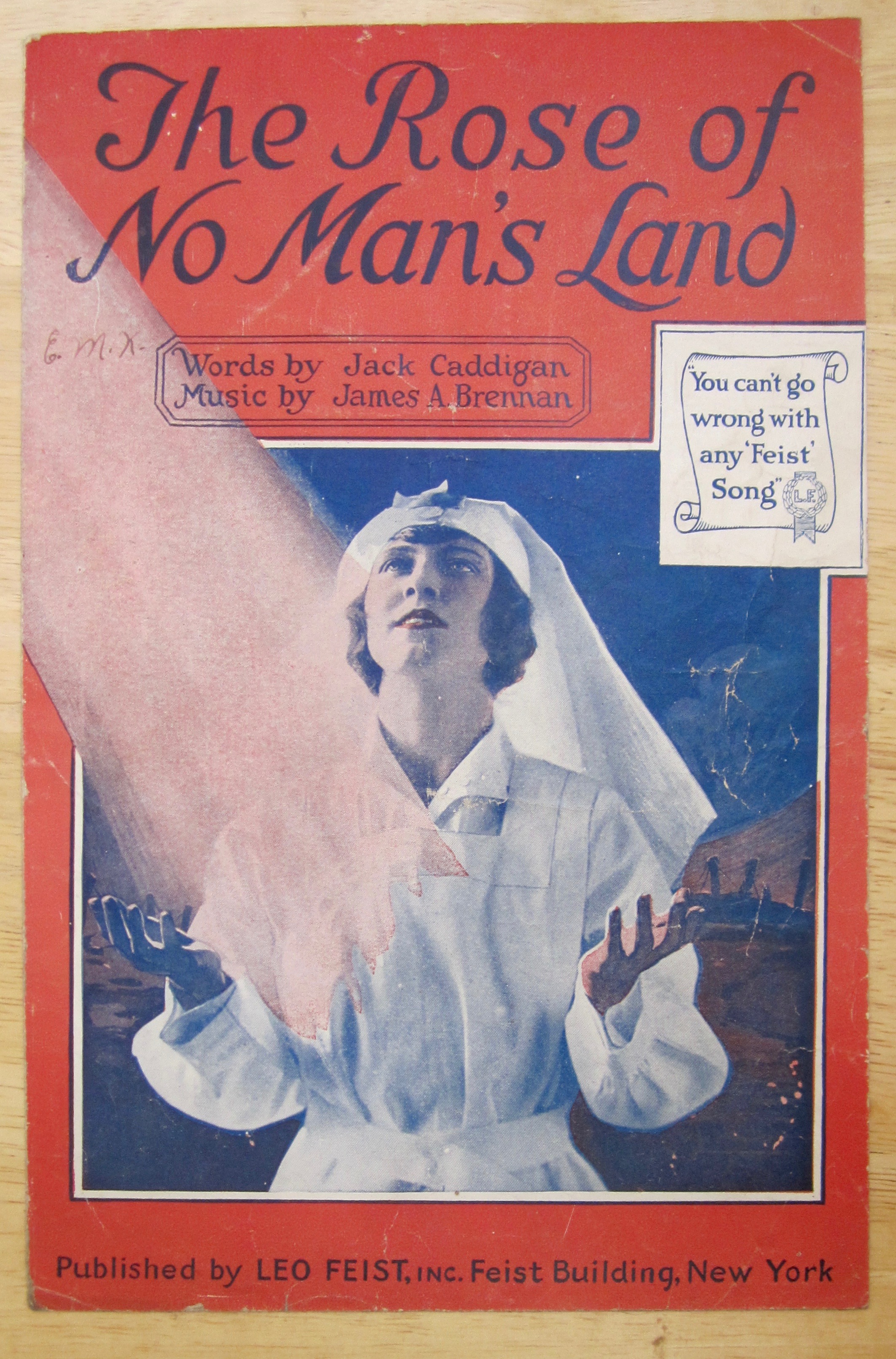 1918 The Rose Of No Man's Land Sheet Music