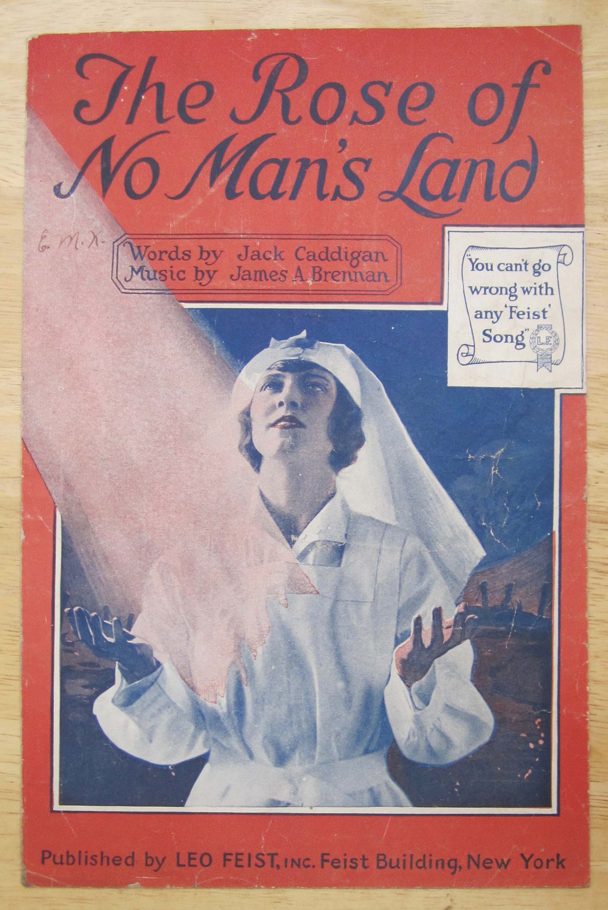 1918 The Rose Of No Man's Land Sheet Music