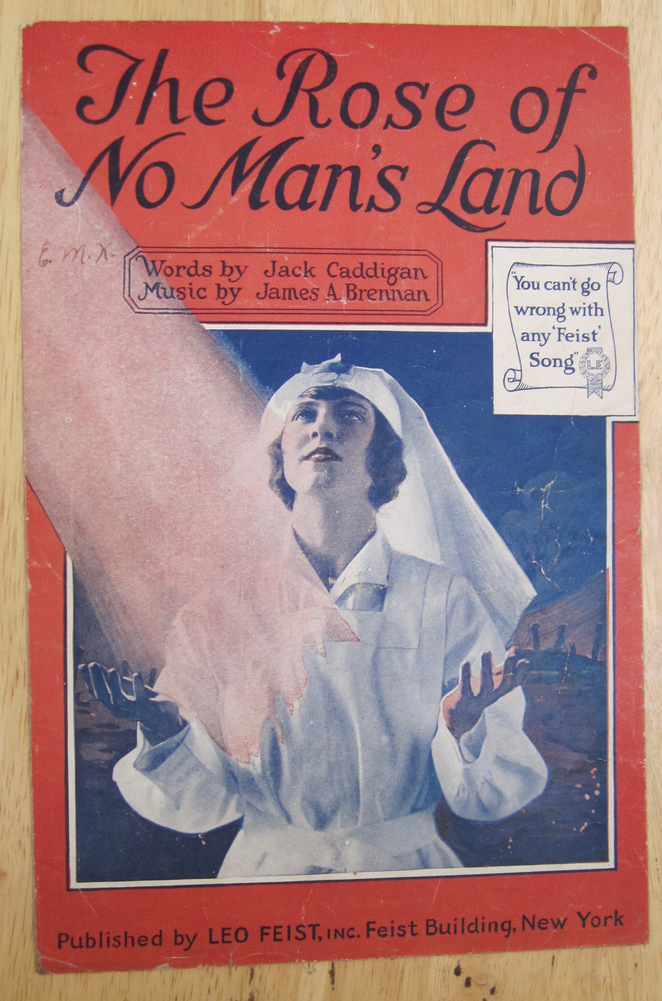 1918 The Rose Of No Man's Land Sheet Music