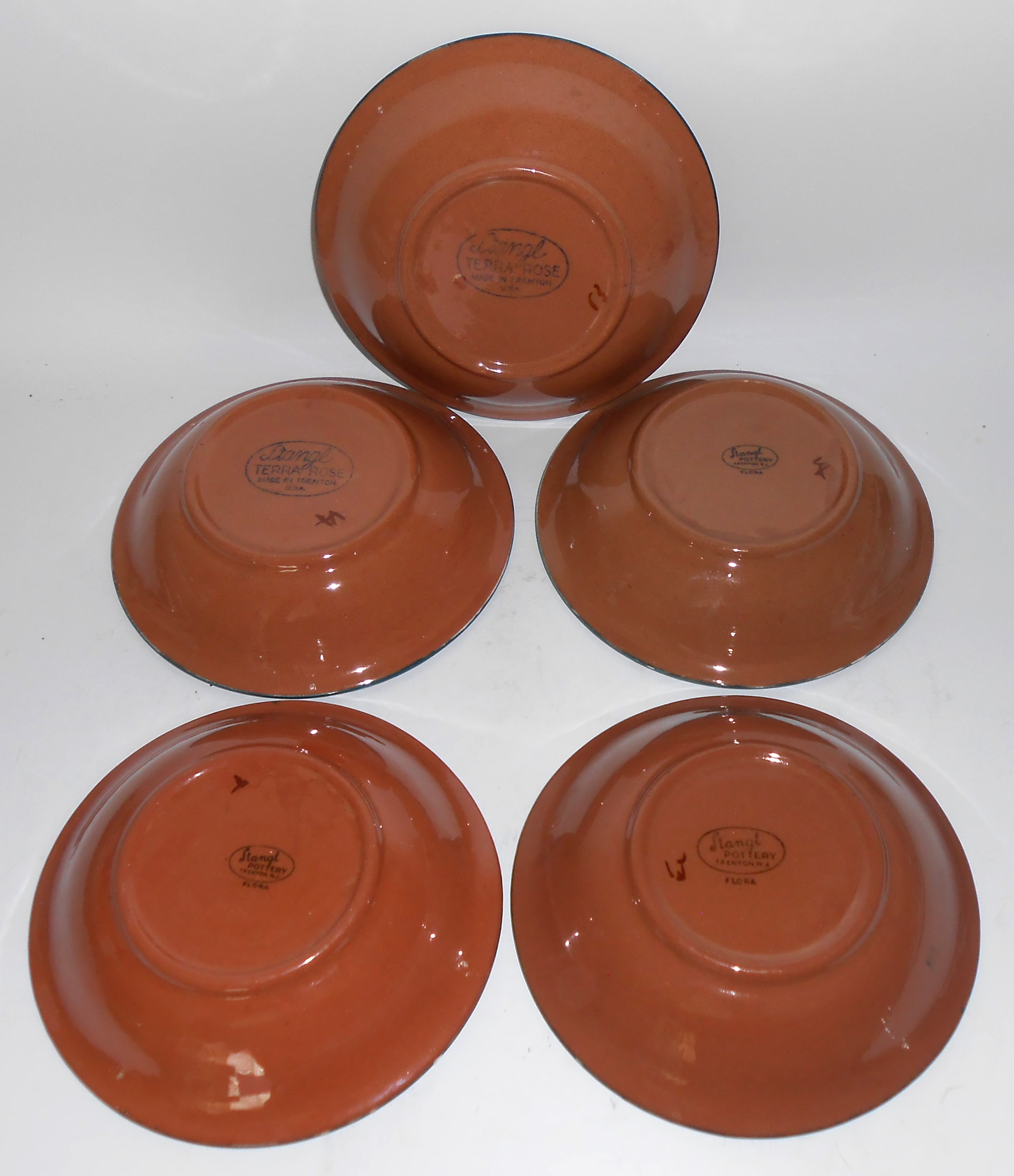 Stangl Pottery Terra Rose Flora Set/5 Fruit Bowls