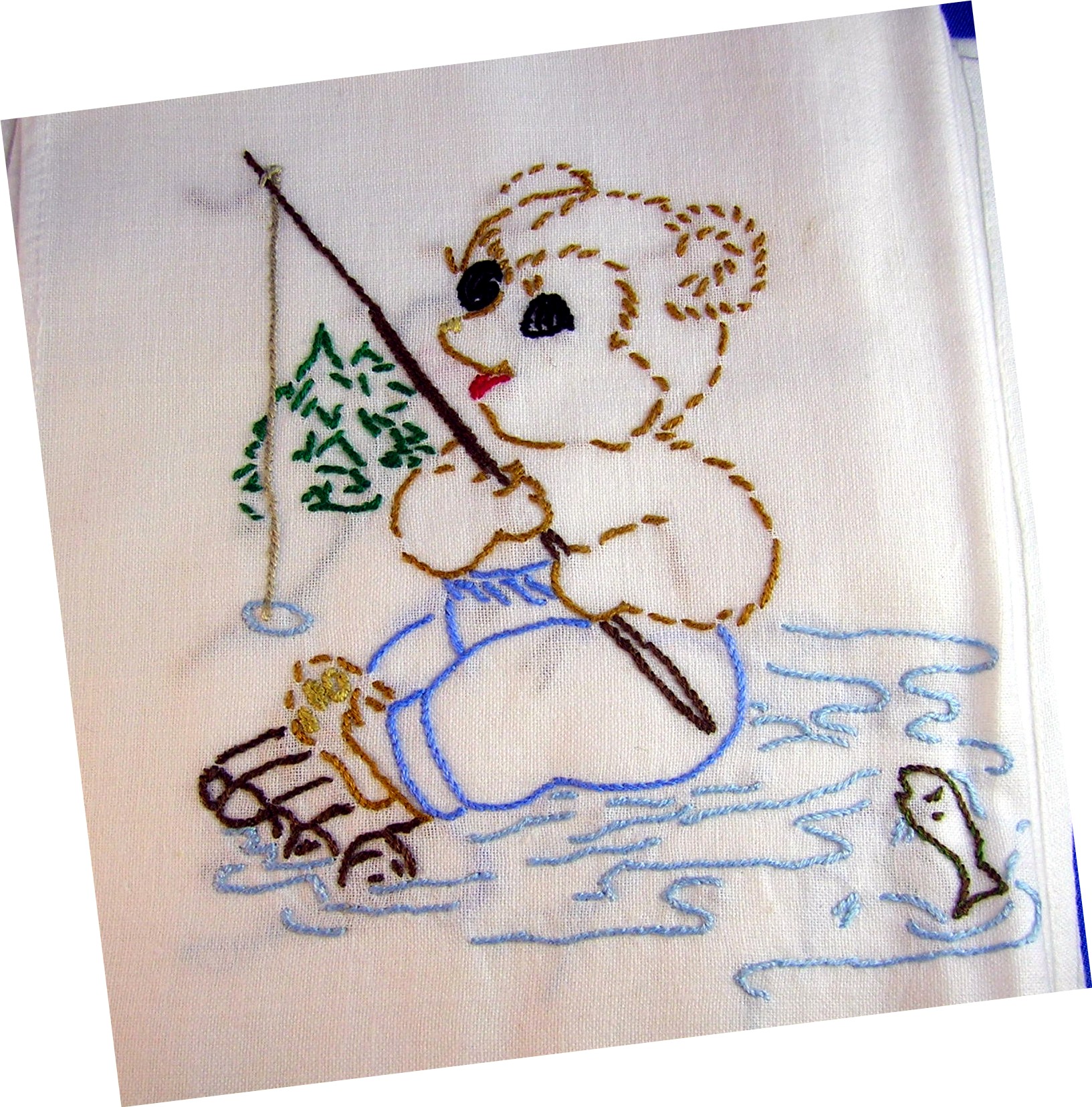 5 Hand Embroidered Flour Sack Kitchen Towels