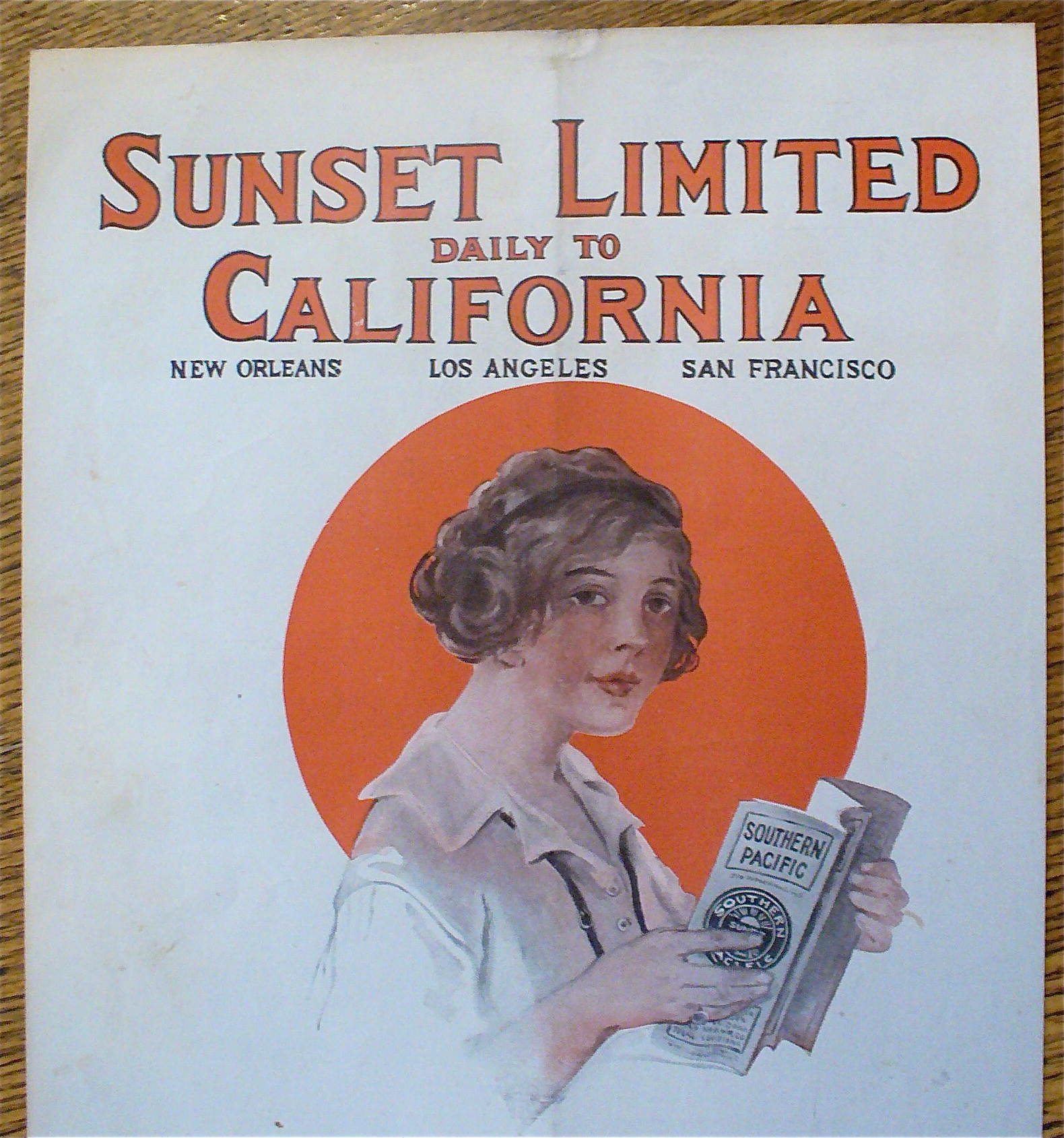 1913 Southern Pacific-Sunset Route w/ Lovely Woman