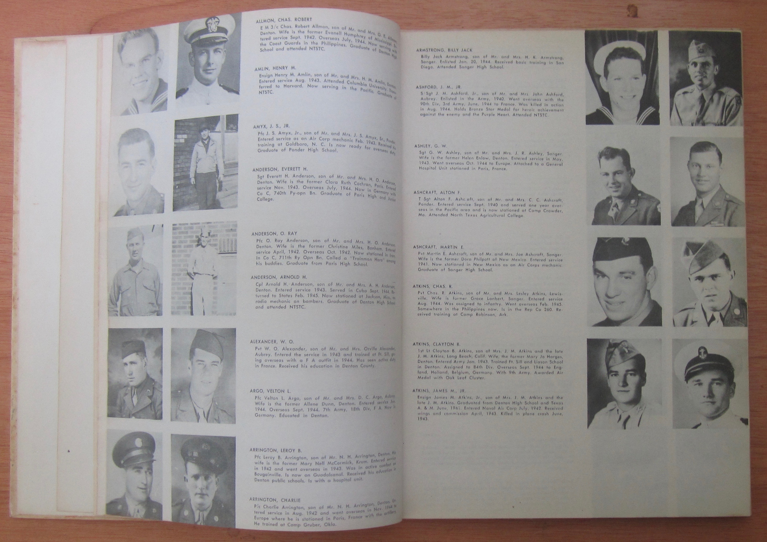 Denton County Armed Forces Book World War II 1945