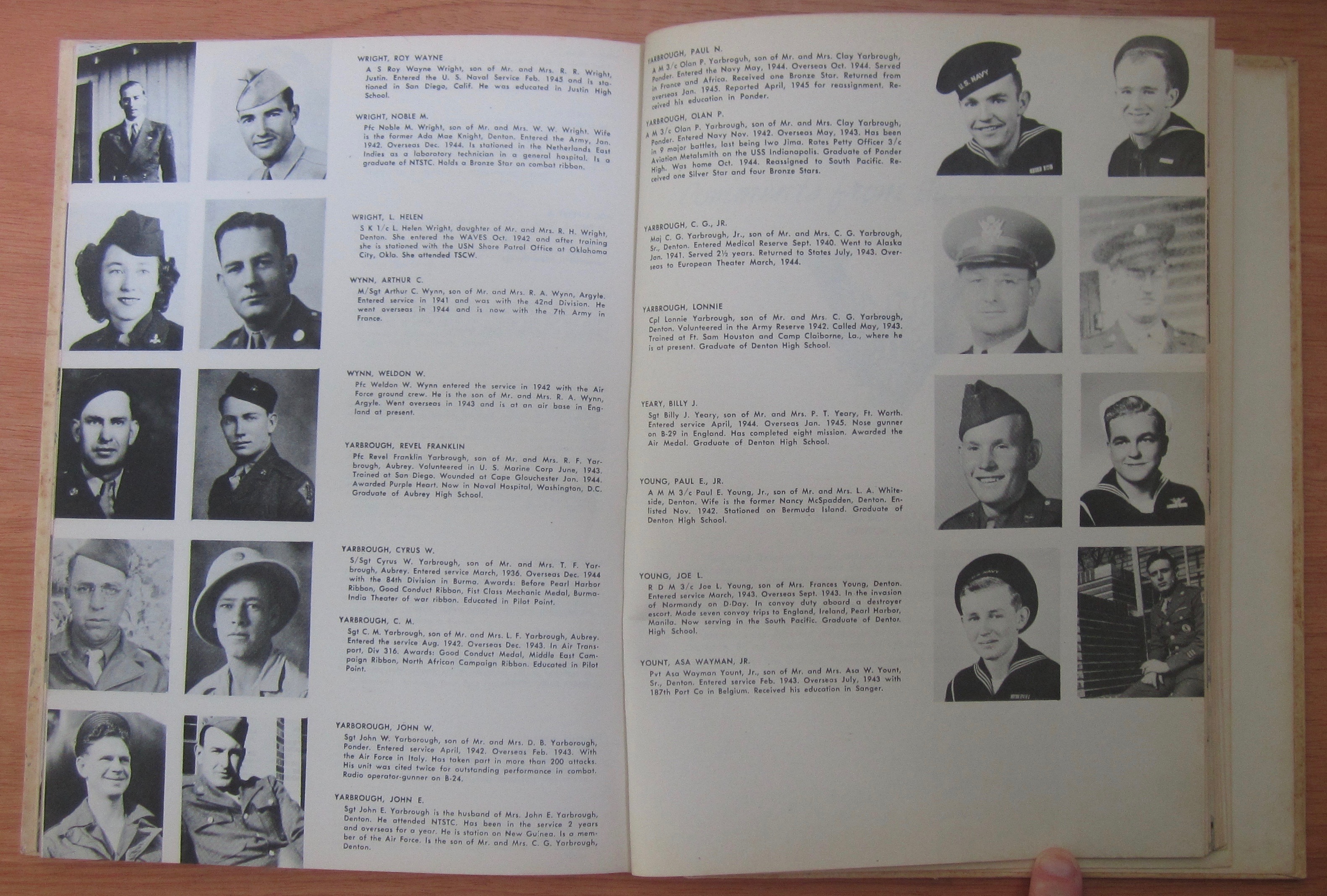 Denton County Armed Forces Book World War II 1945