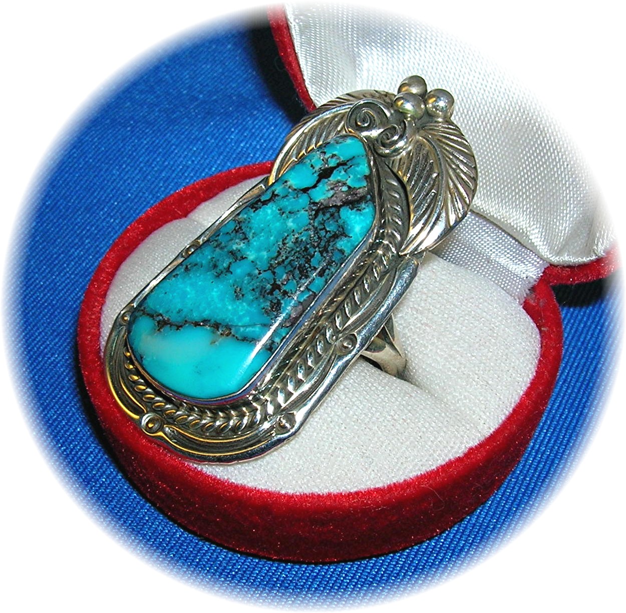 Navajo KingmanTurquoise Sterling Silver Ring