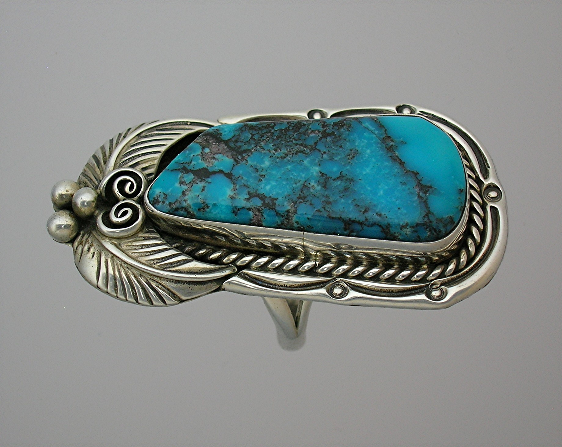 Navajo KingmanTurquoise Sterling Silver Ring