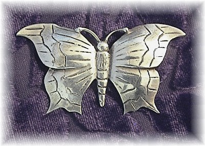 Sterling Silver Large 3 Inch Butterfly Brooch