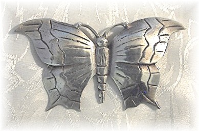 Sterling Silver Large 3 Inch Butterfly Brooch