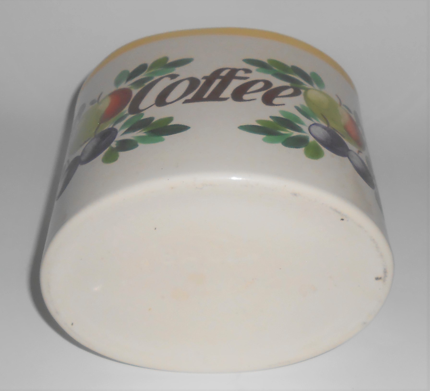 Bauer Pottery Fruit Decorated Coffee Canister