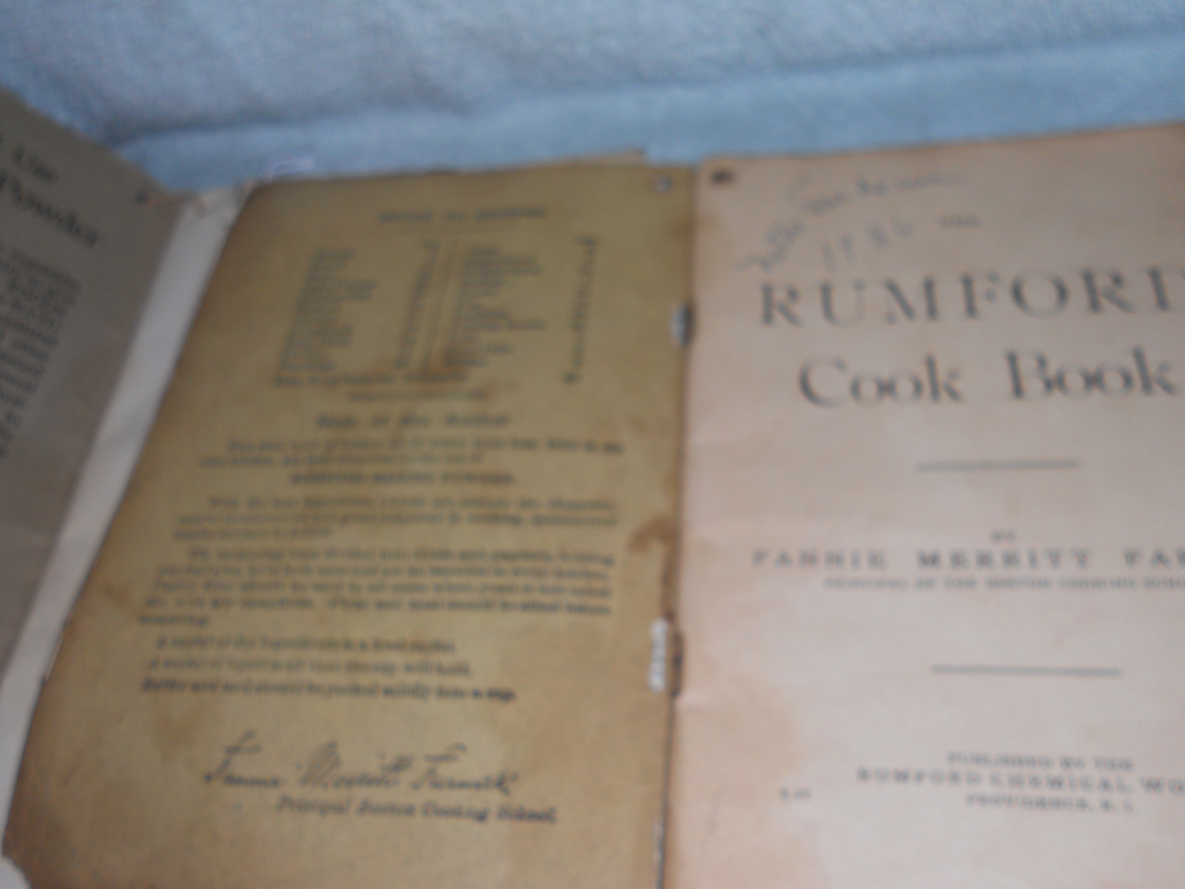 Rumford Management and Cookbooks