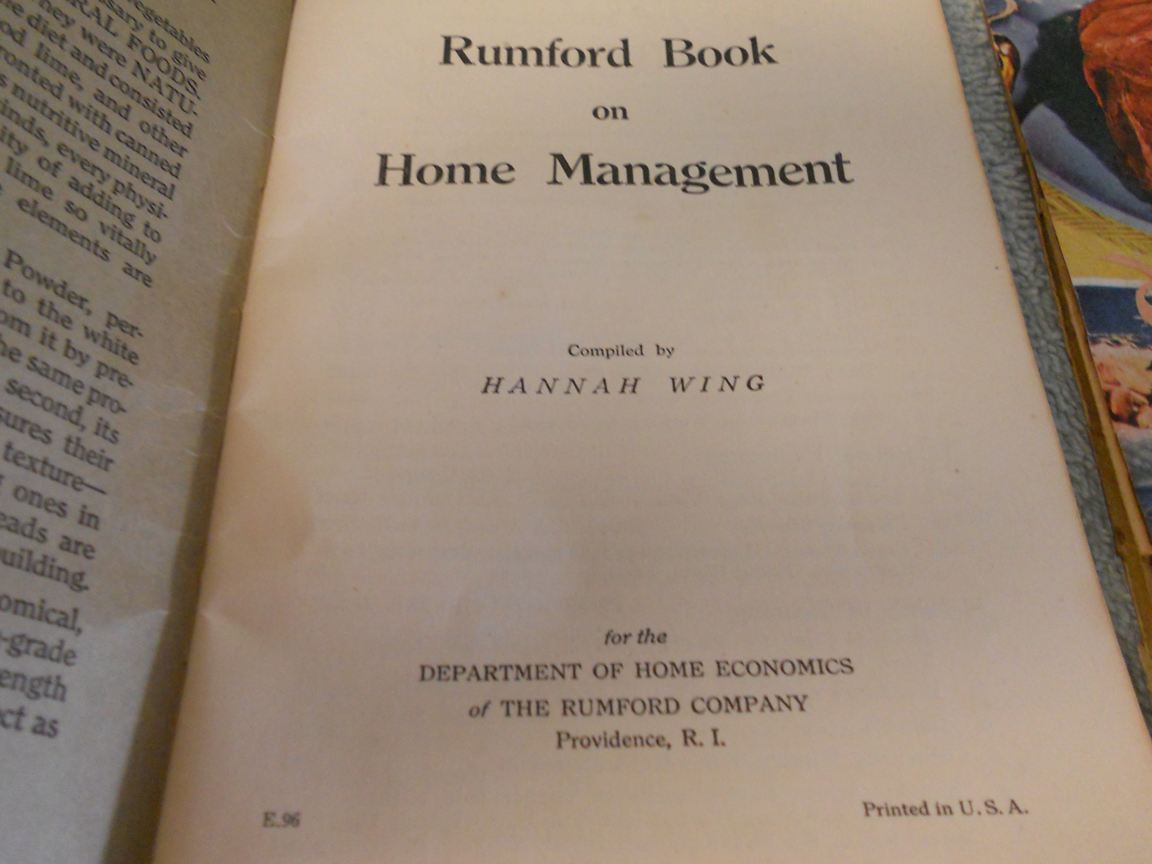 Rumford Management and Cookbooks