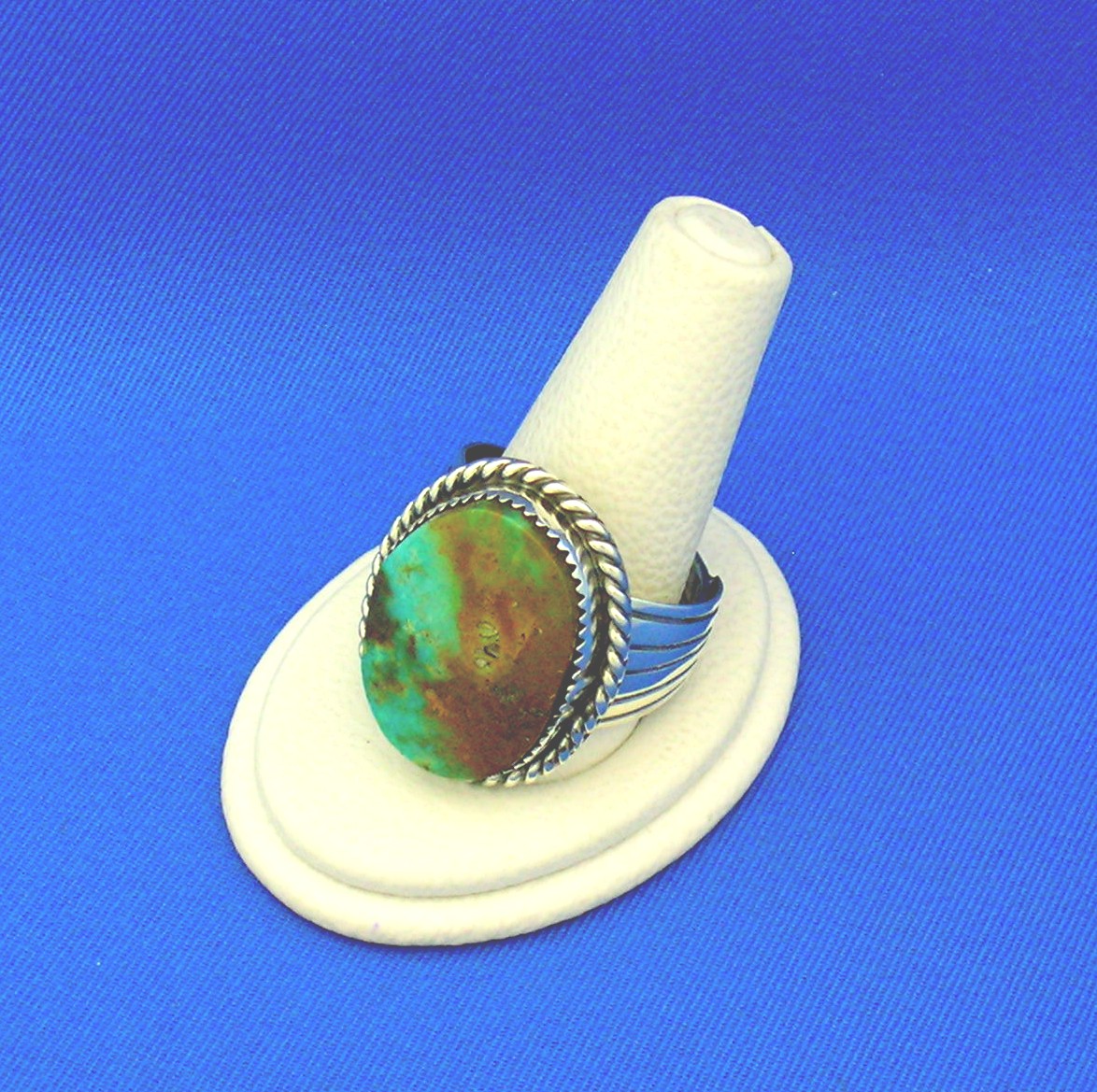 Navajo Turquoise Sterling Silver Ring Signed Tommy Ross