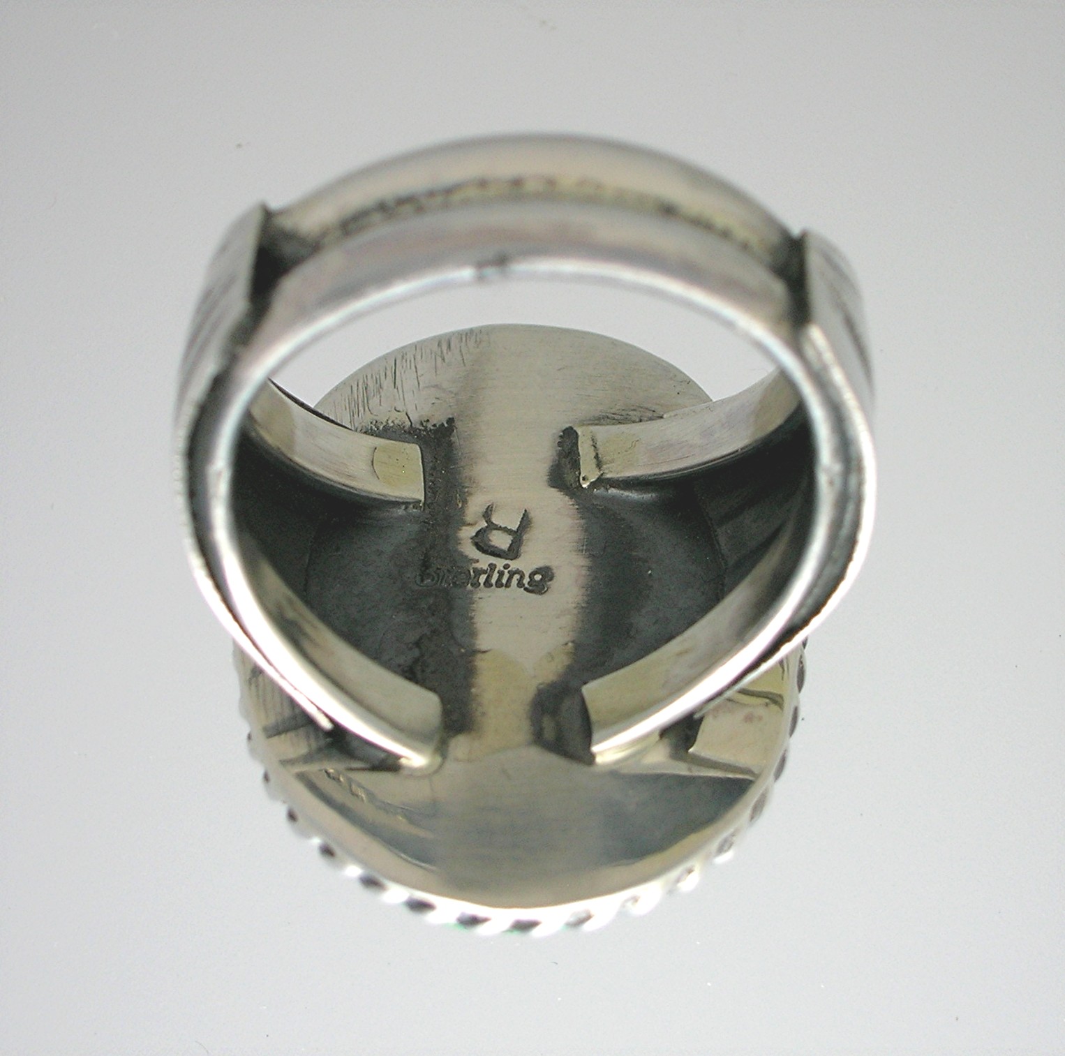 Navajo Turquoise Sterling Silver Ring Signed Tommy Ross