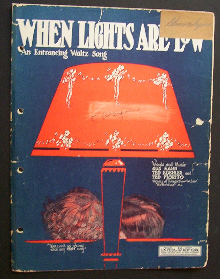 Sheet Music For 1923 When Lights Are Low