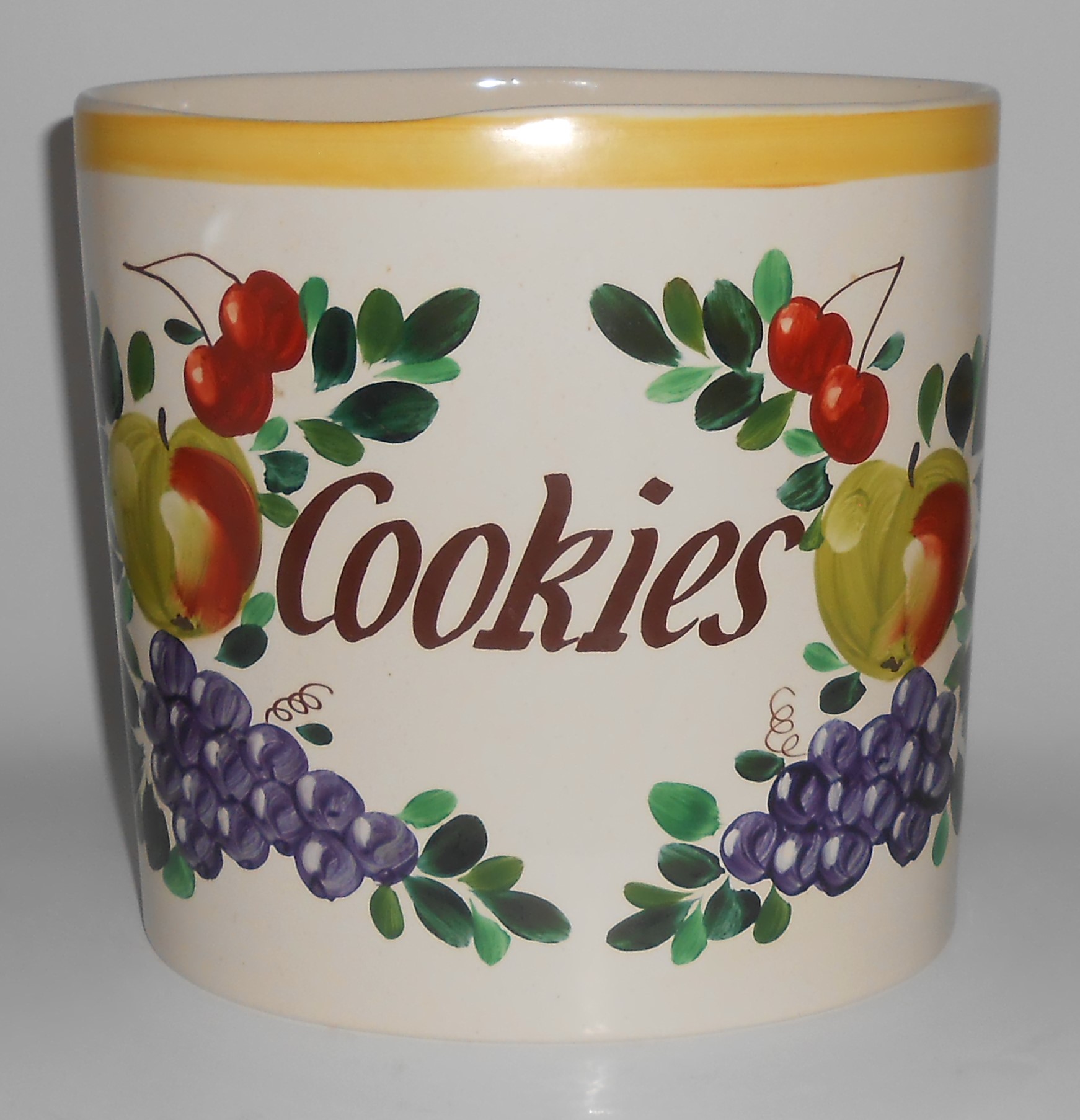 Bauer Pottery Fruit Decorated Cookie Jar