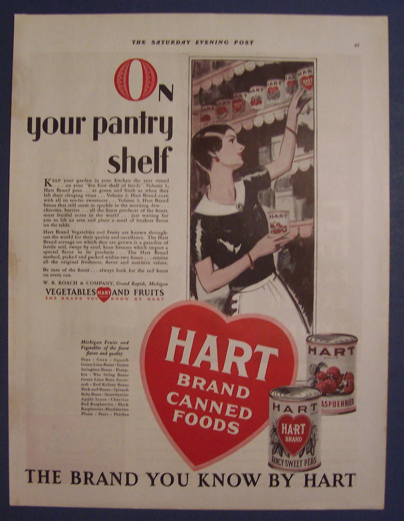 1929  Hart  Brand  Canned  Foods