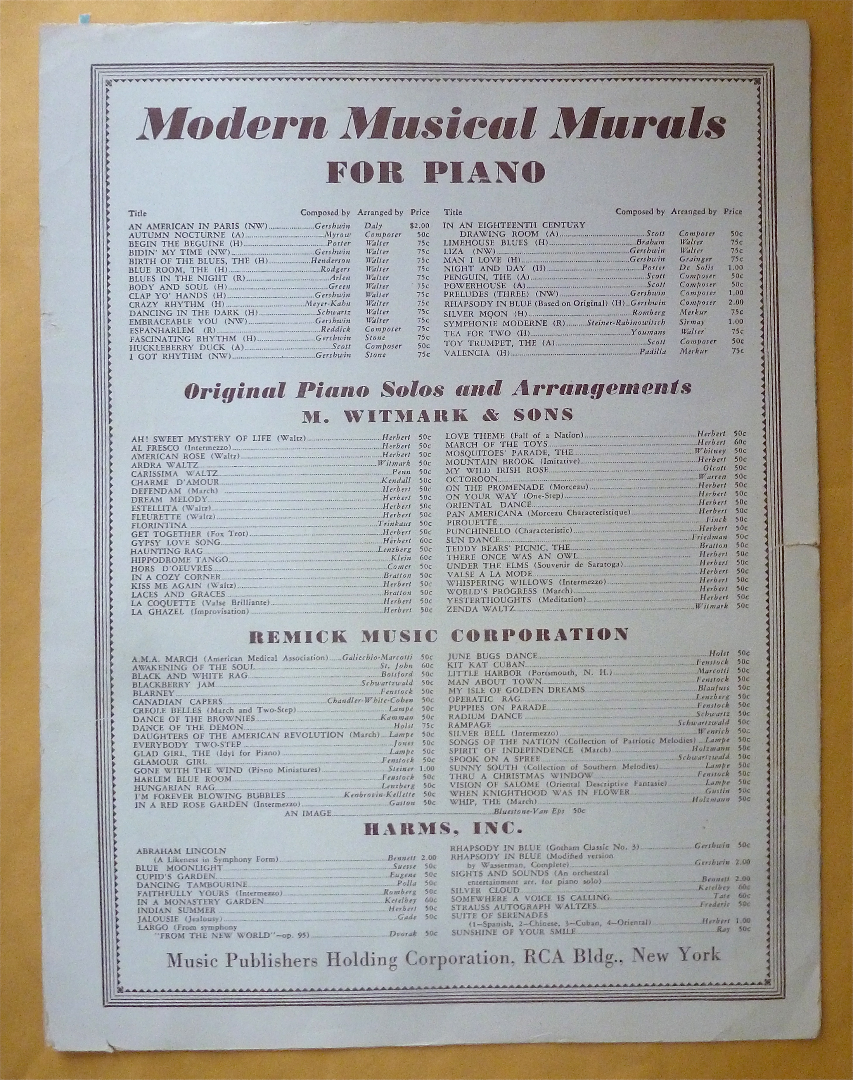 Sheet Music For 1945 Indian Summer