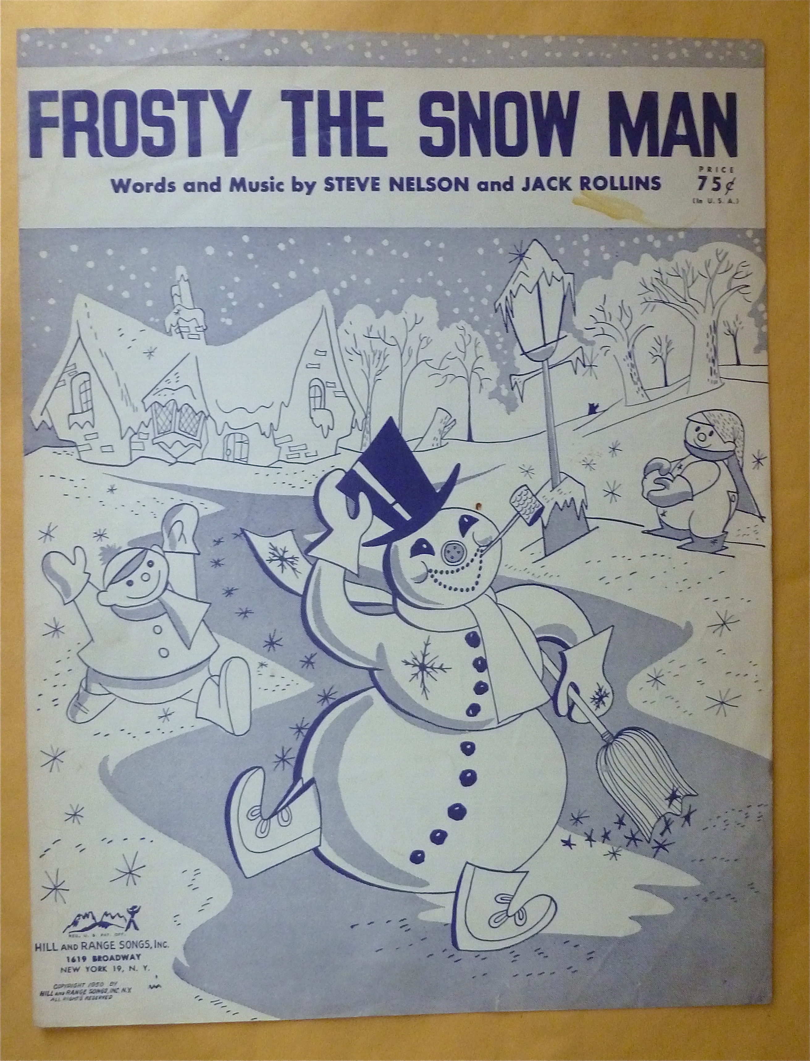 Sheet Music For 1950 Frosty The Snowman