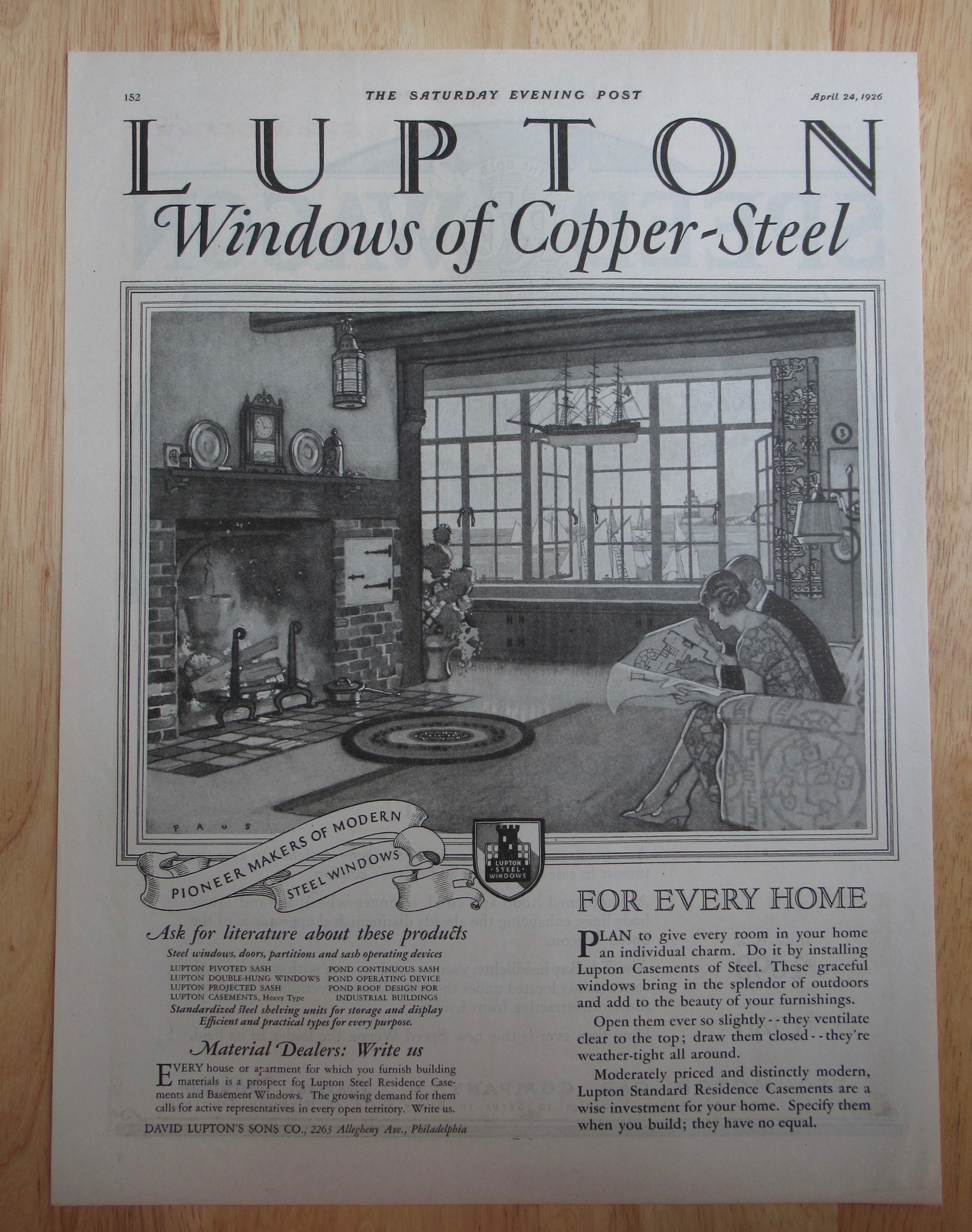1926 Lupton Windows with Copper Steel Windows