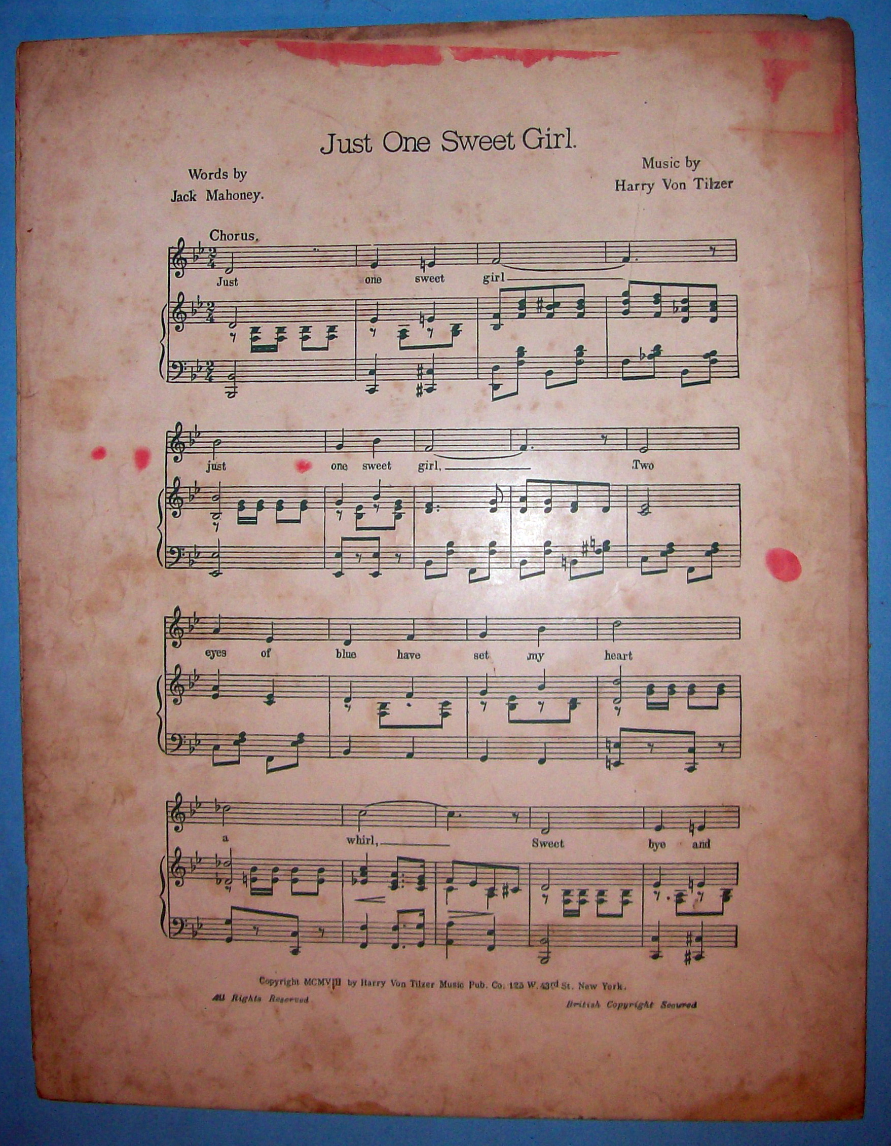 Sheet Music For 1909 The Cubanola Glide