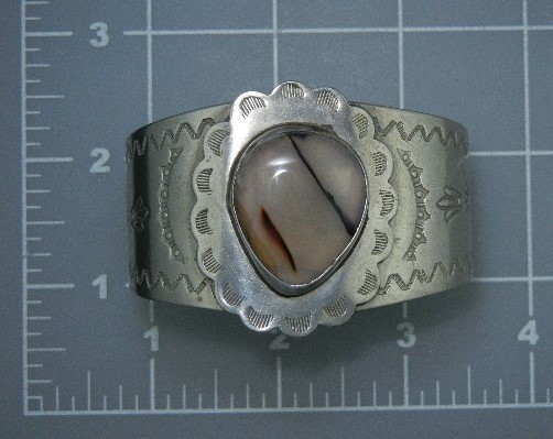 Silver Thunderbird Jewelry Agate Cuff Bracelet