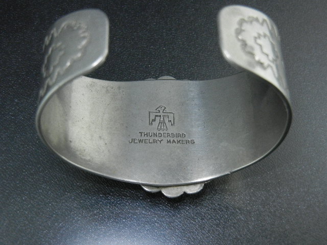 Silver Thunderbird Jewelry Agate Cuff Bracelet