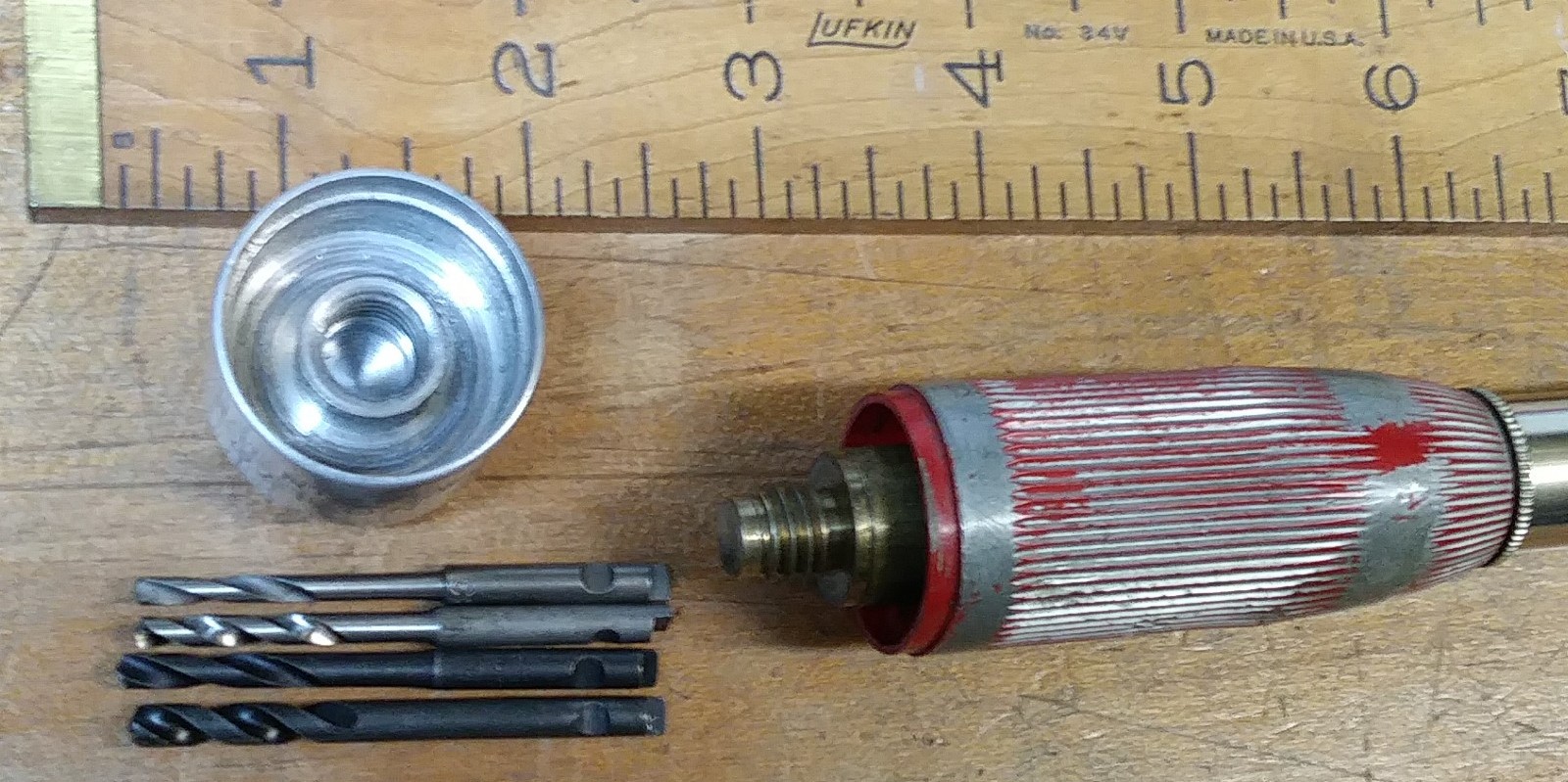 Millers Falls No. 170 Yankee Spiral Push Drill w/4 bits