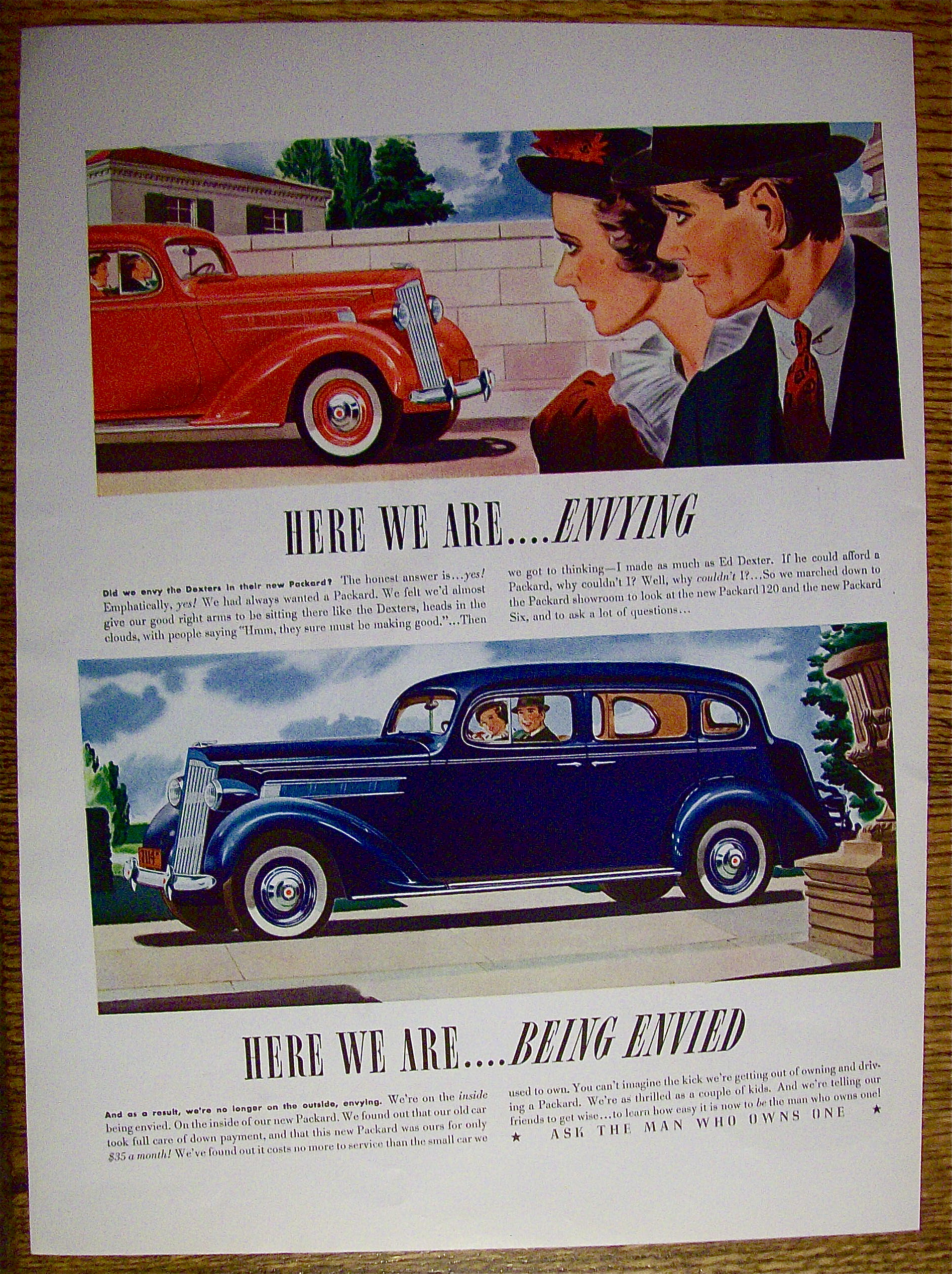 1937 Packard with Couple Envying Another Couple