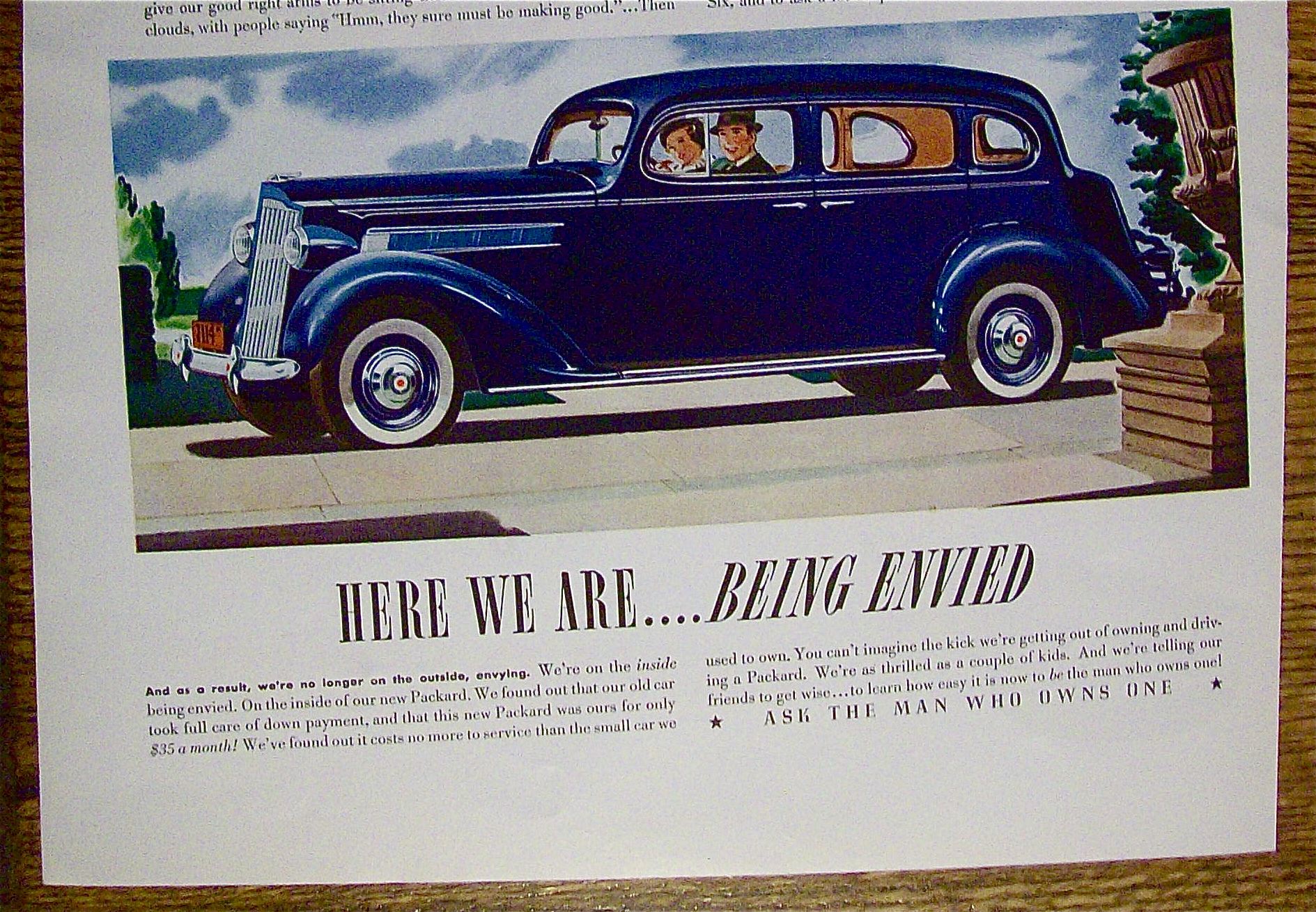 1937 Packard with Couple Envying Another Couple