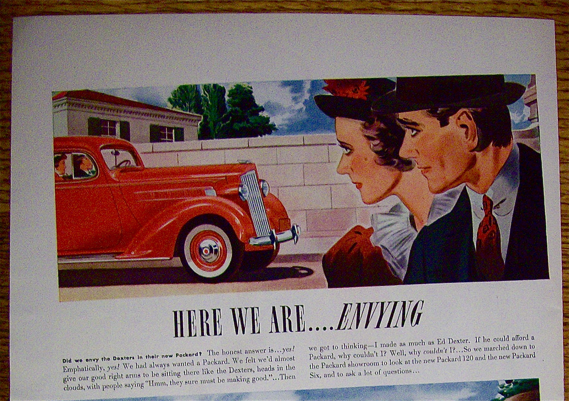 1937 Packard with Couple Envying Another Couple