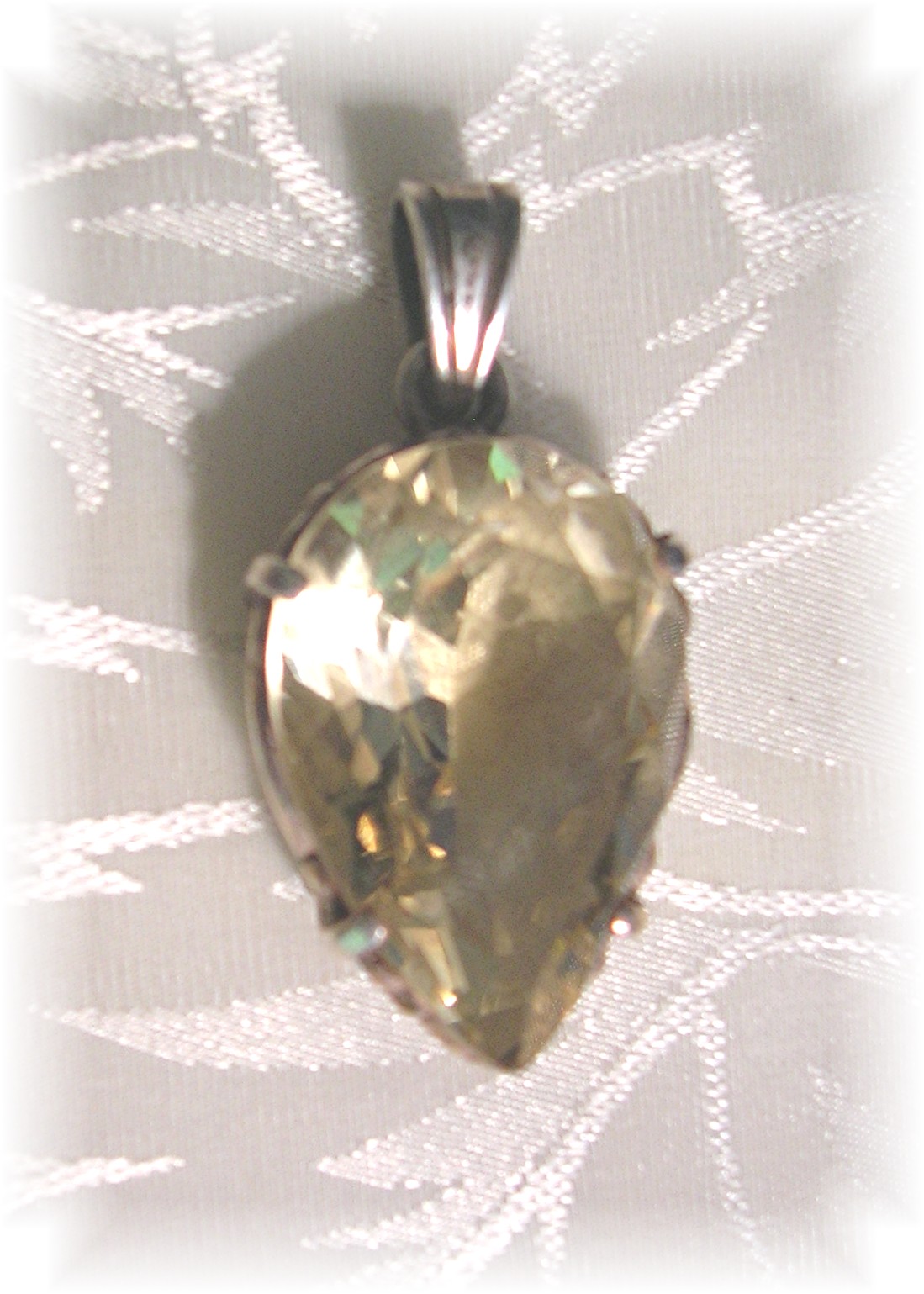 Sterling Silver Pear Shaped Lemon Citrine Pendant